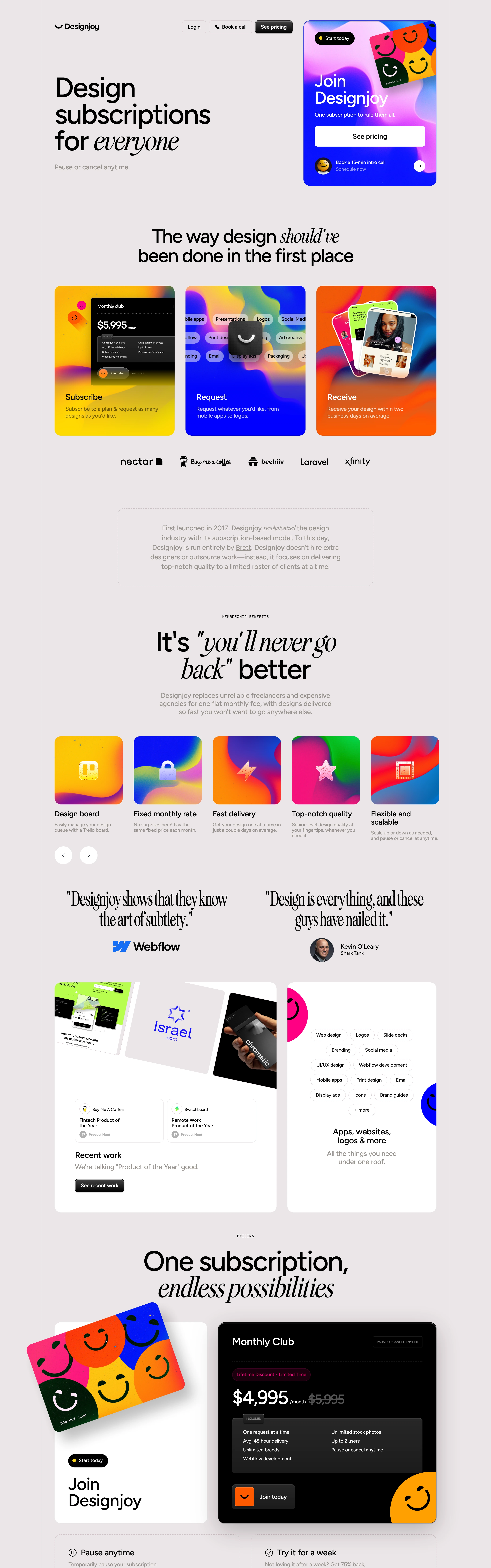 Designjoy — Bold Gradient Subscription — captured interface