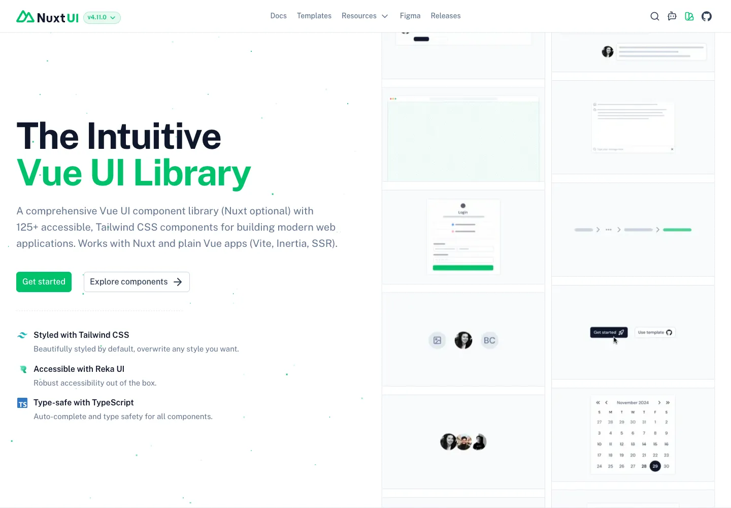 Nuxt UI — captured interface