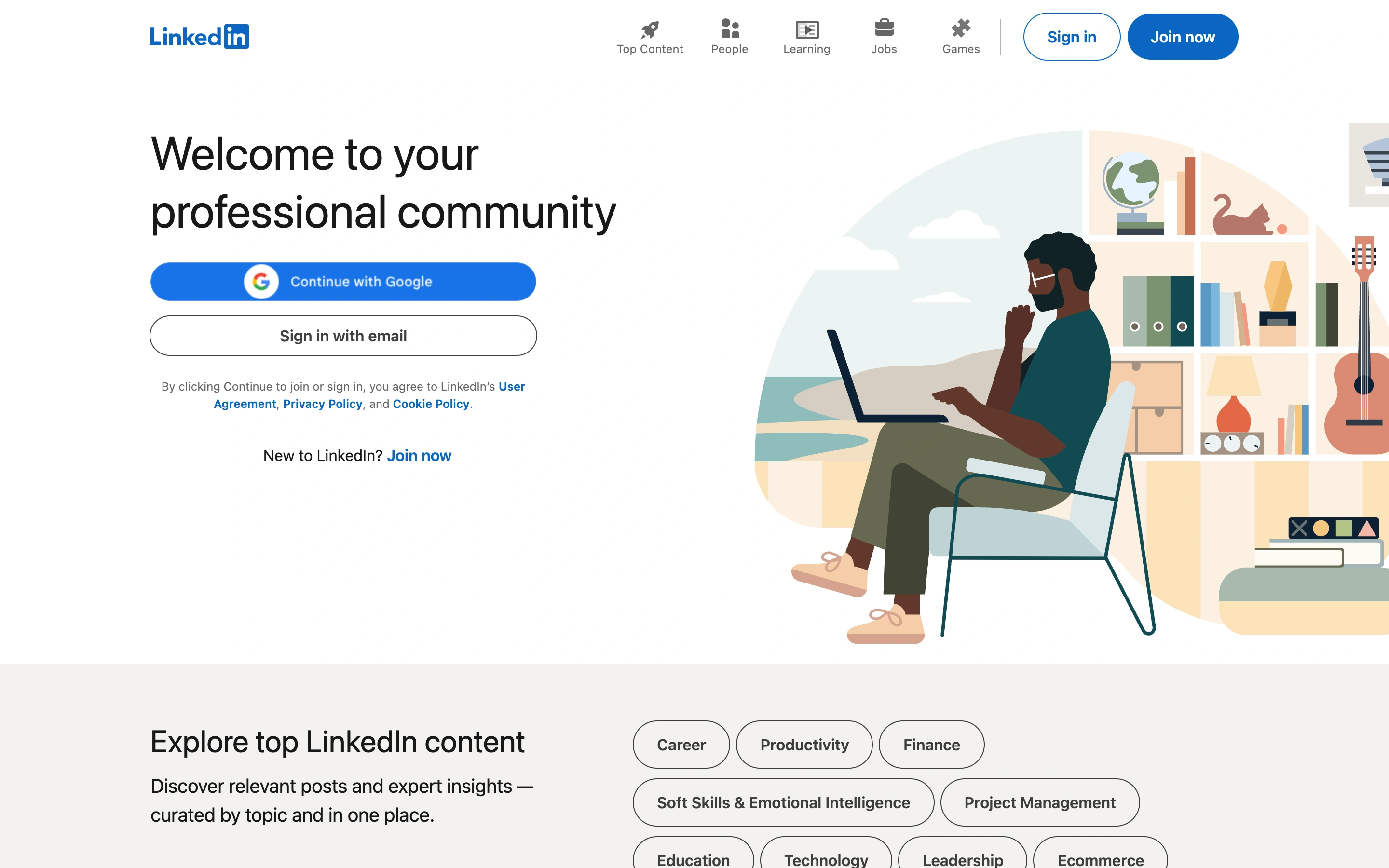 LinkedIn — captured interface