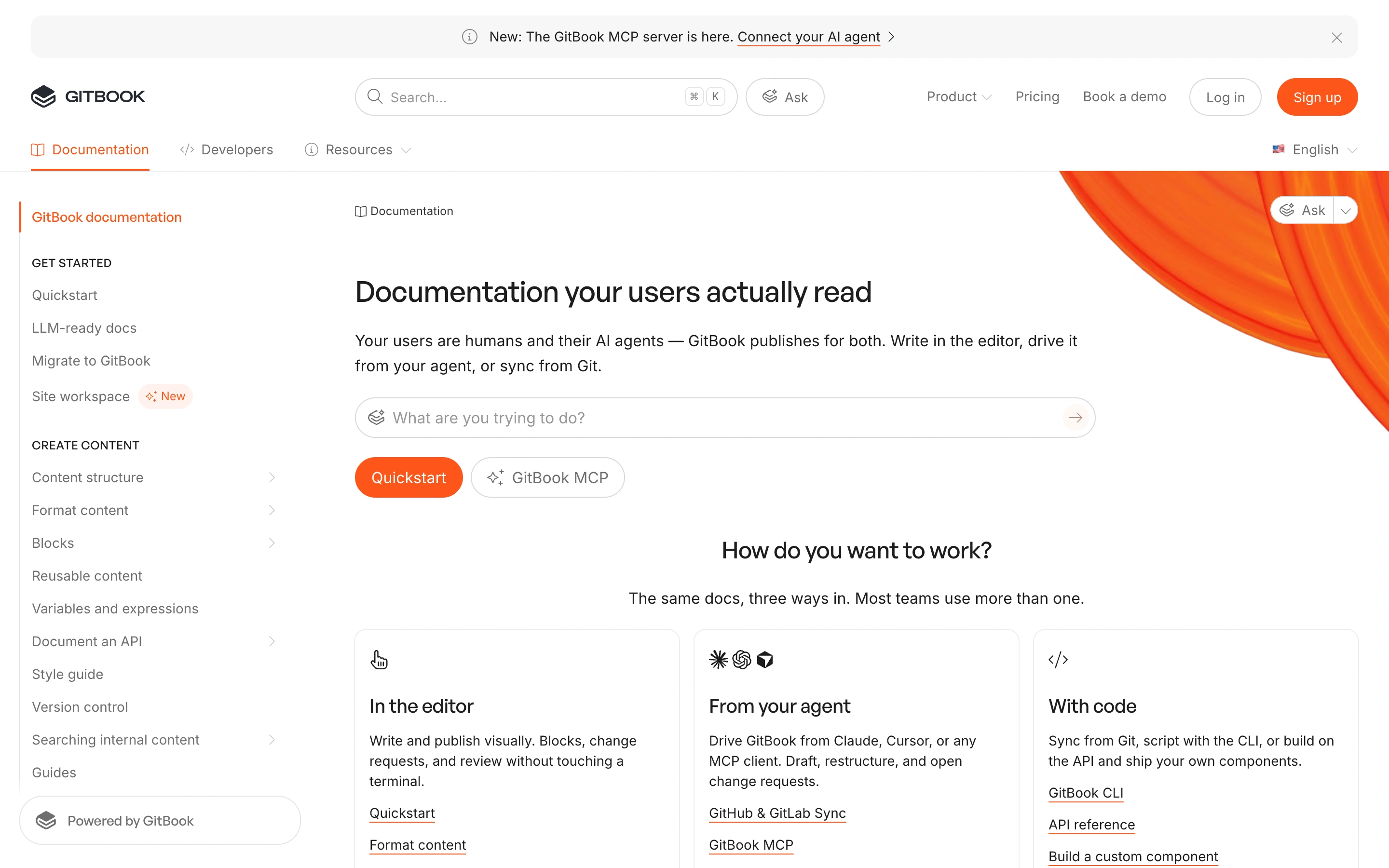 GitBook — Documentation — captured interface