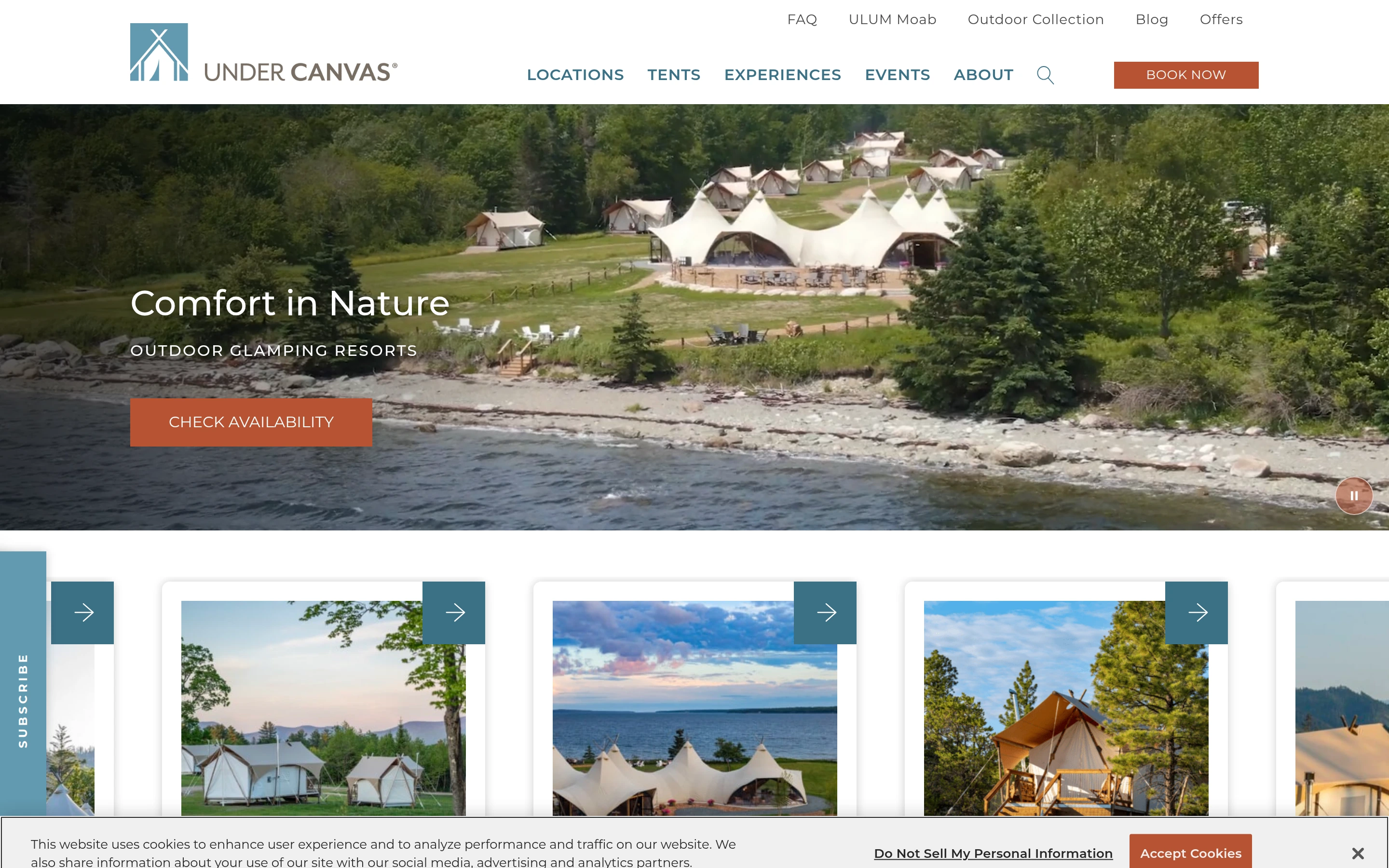 Under Canvas — captured interface