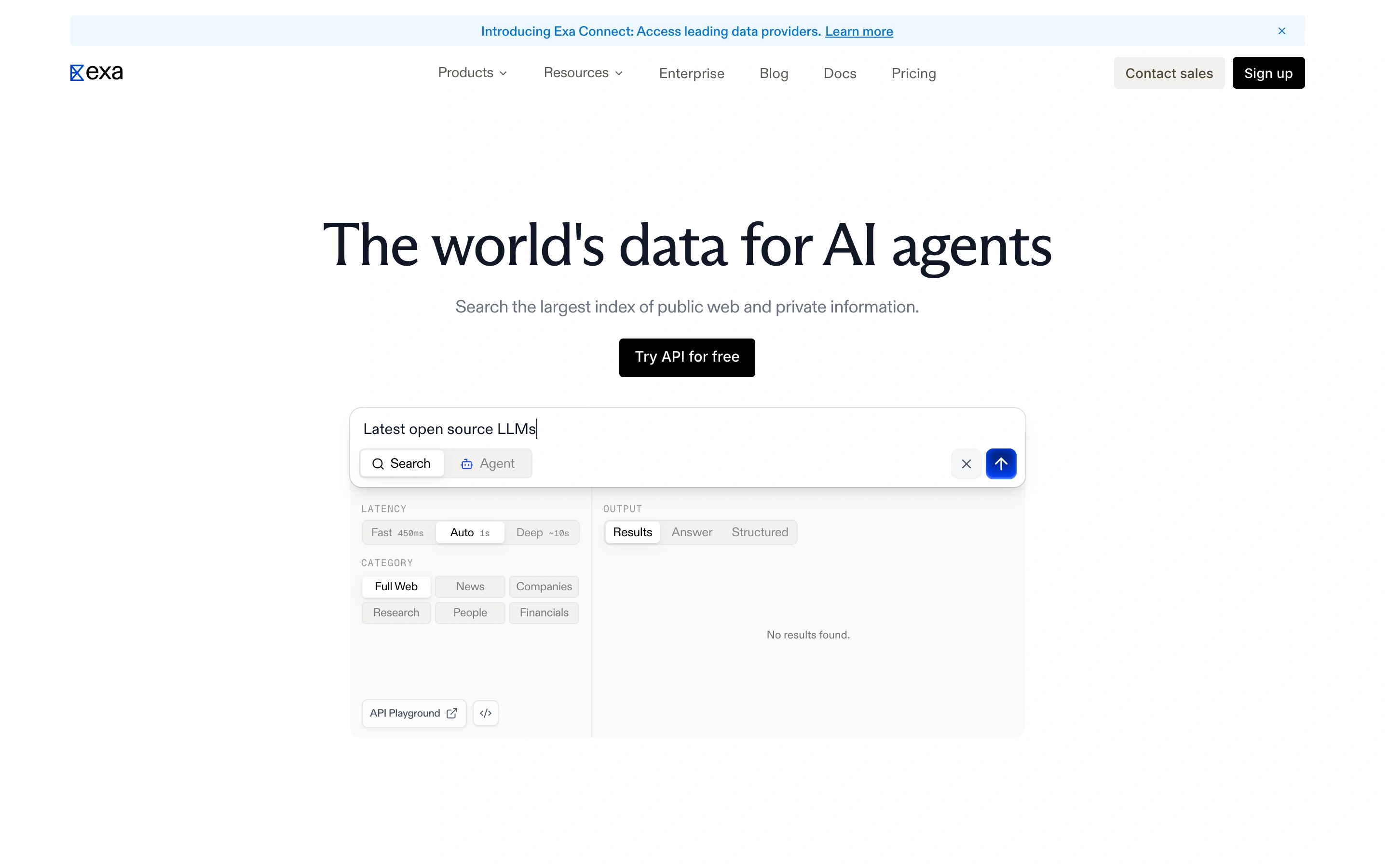 Exa — captured interface