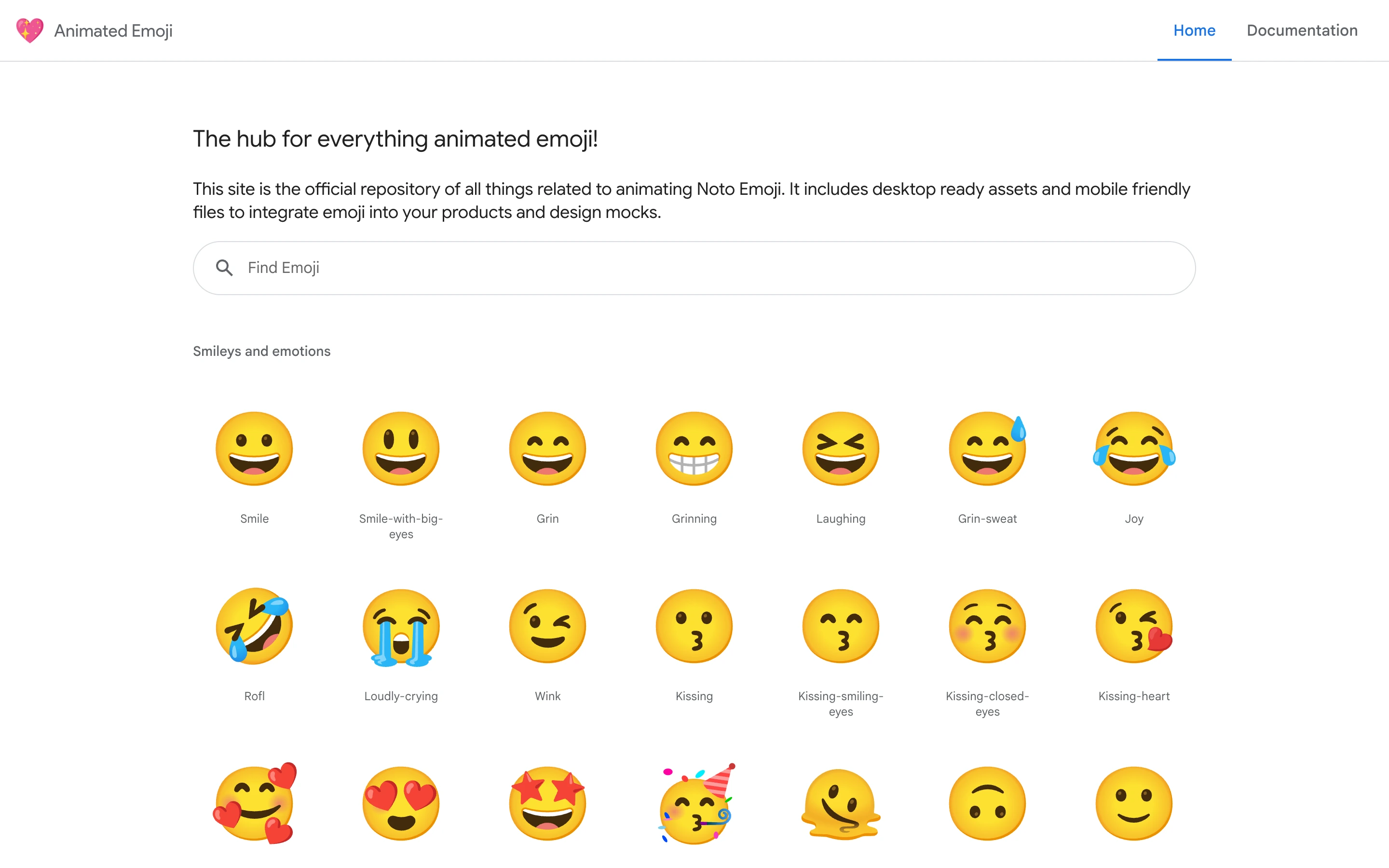 Noto Emoji — captured interface