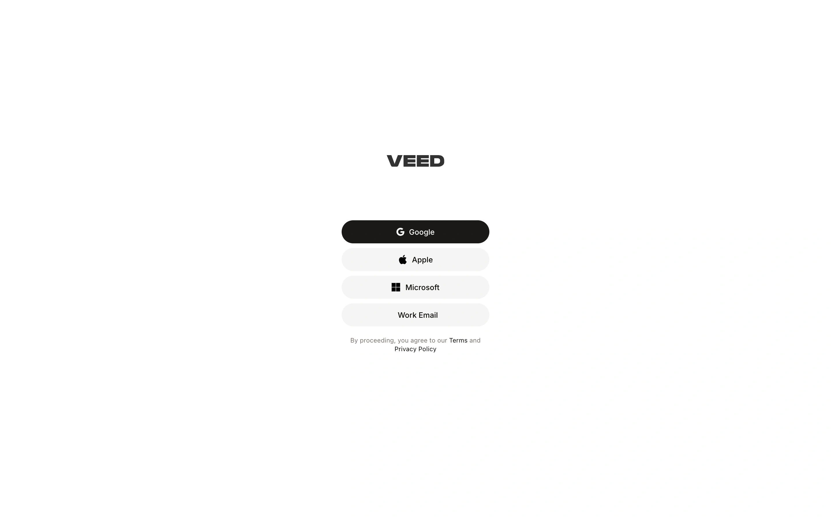 VEED — Account entry — captured interface