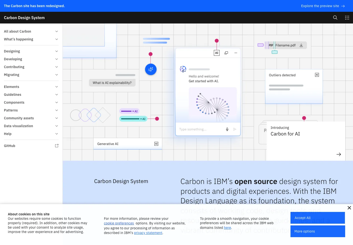 Carbon Design System — captured interface