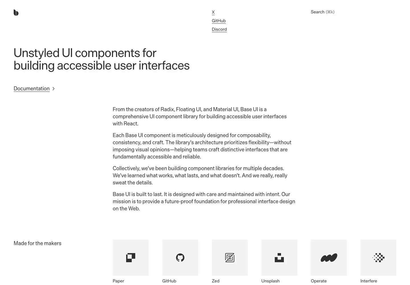 Base UI — captured interface