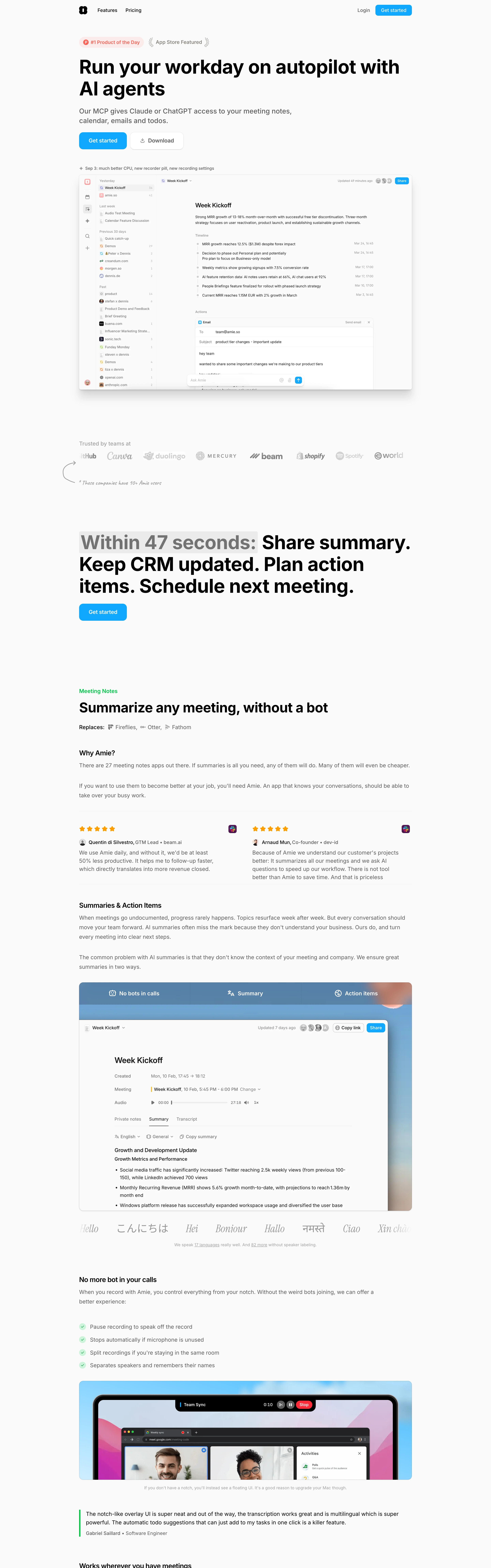 Amie — Cyan-Pop Product-UI — captured interface