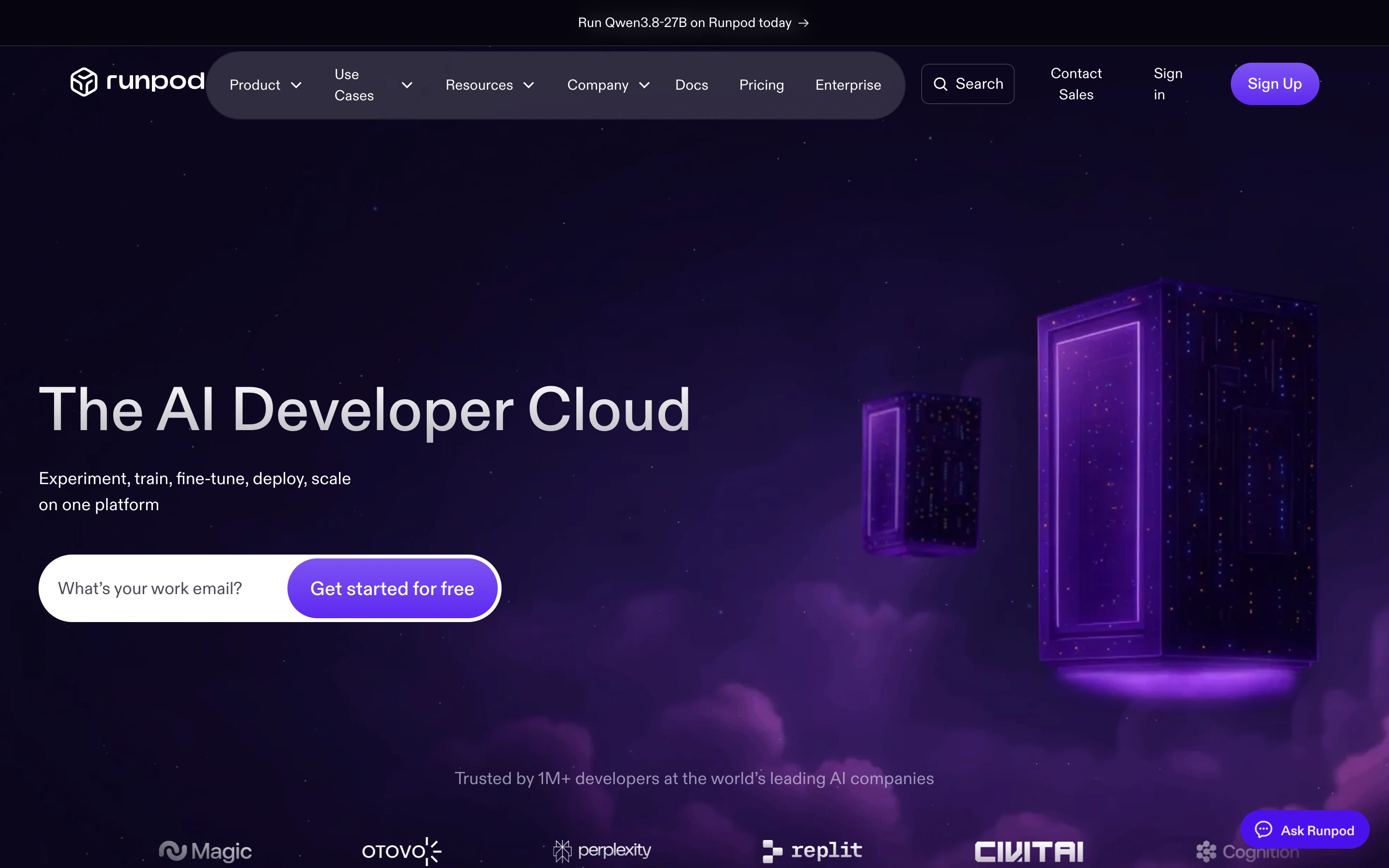 RunPod — captured interface