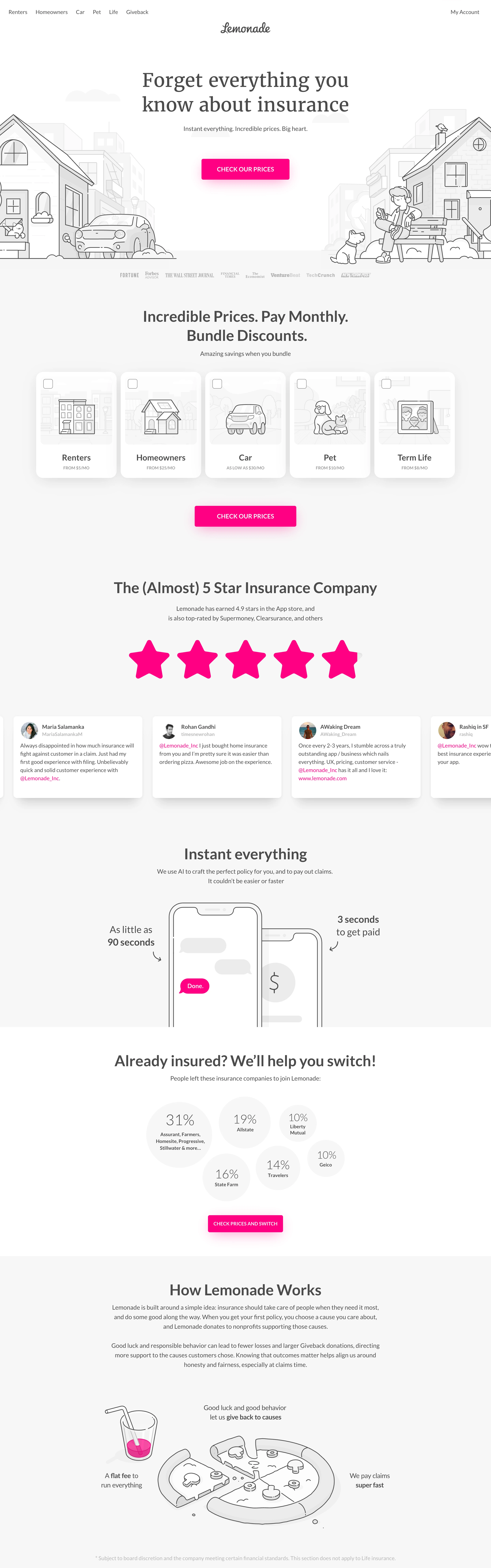 Lemonade — Pink-Pop Line Illustration — captured interface