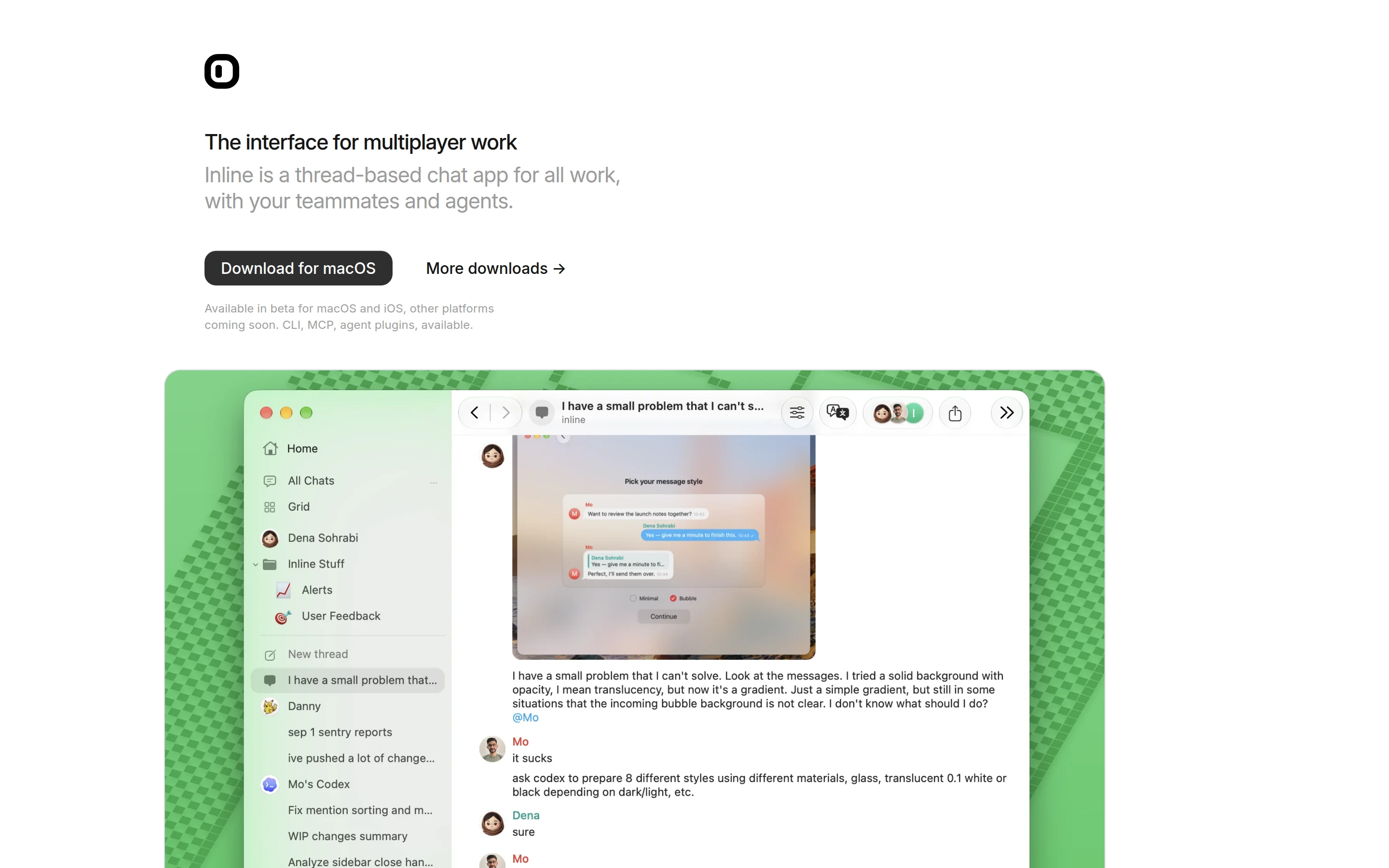 Inline — captured interface