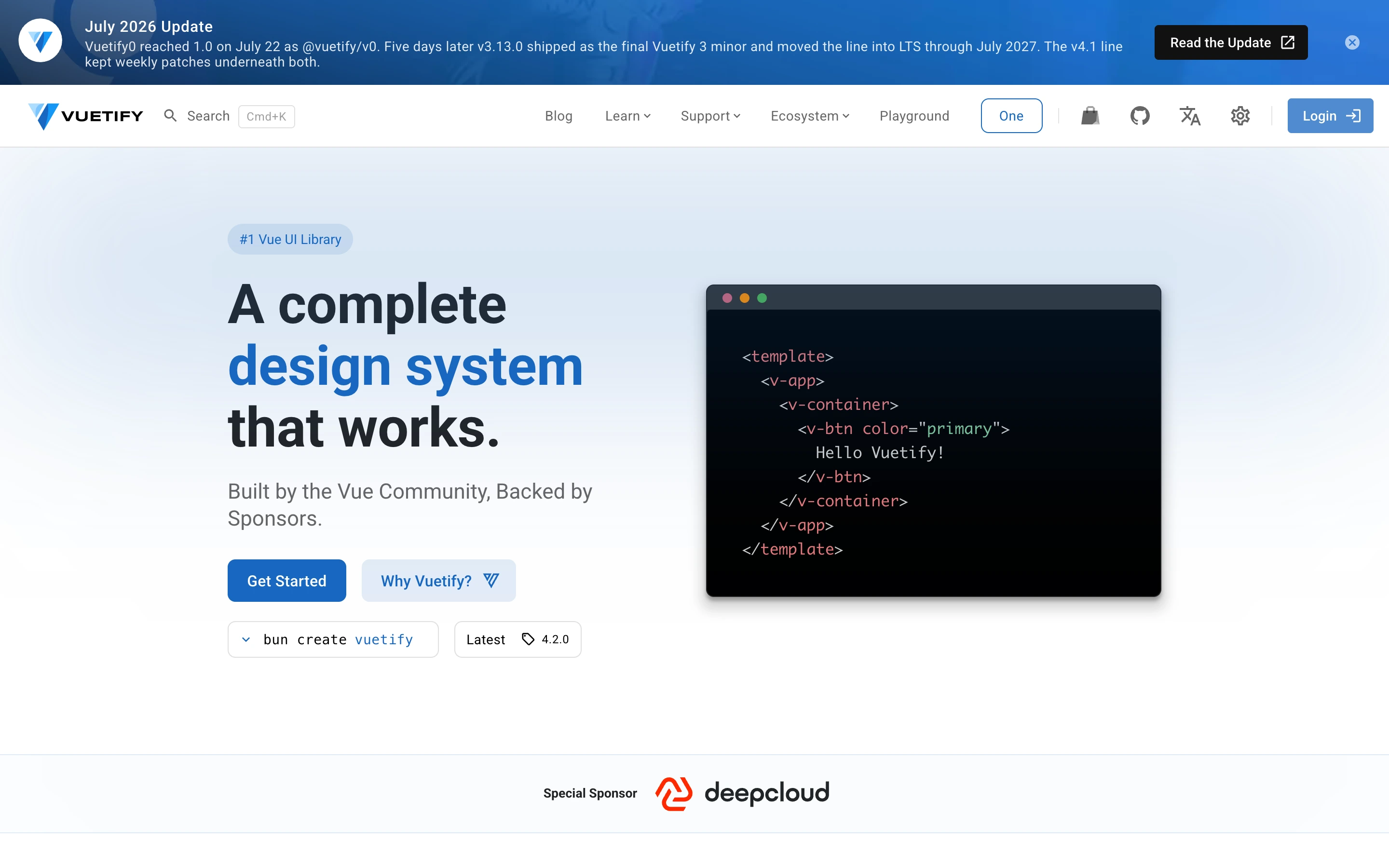 Vuetify — captured interface