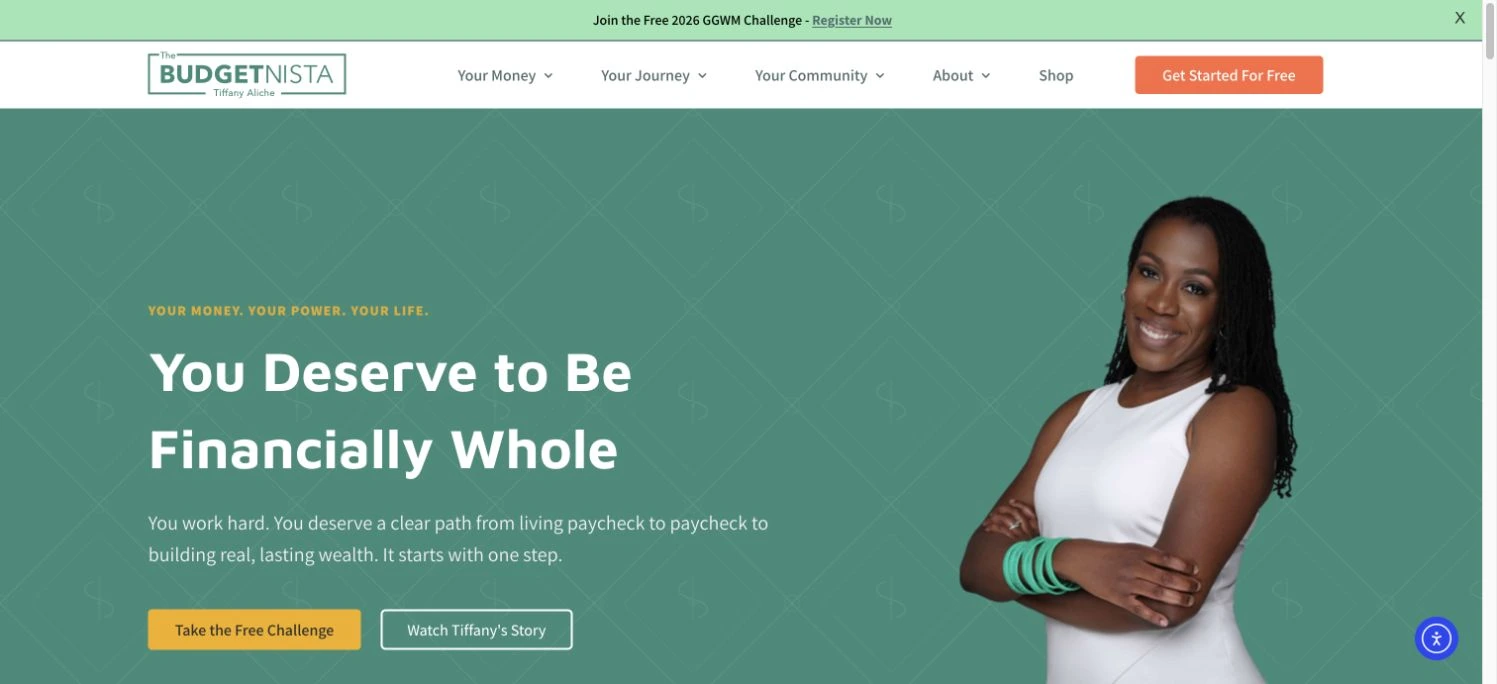 Tiffany Aliche — The Budgetnista — captured interface
