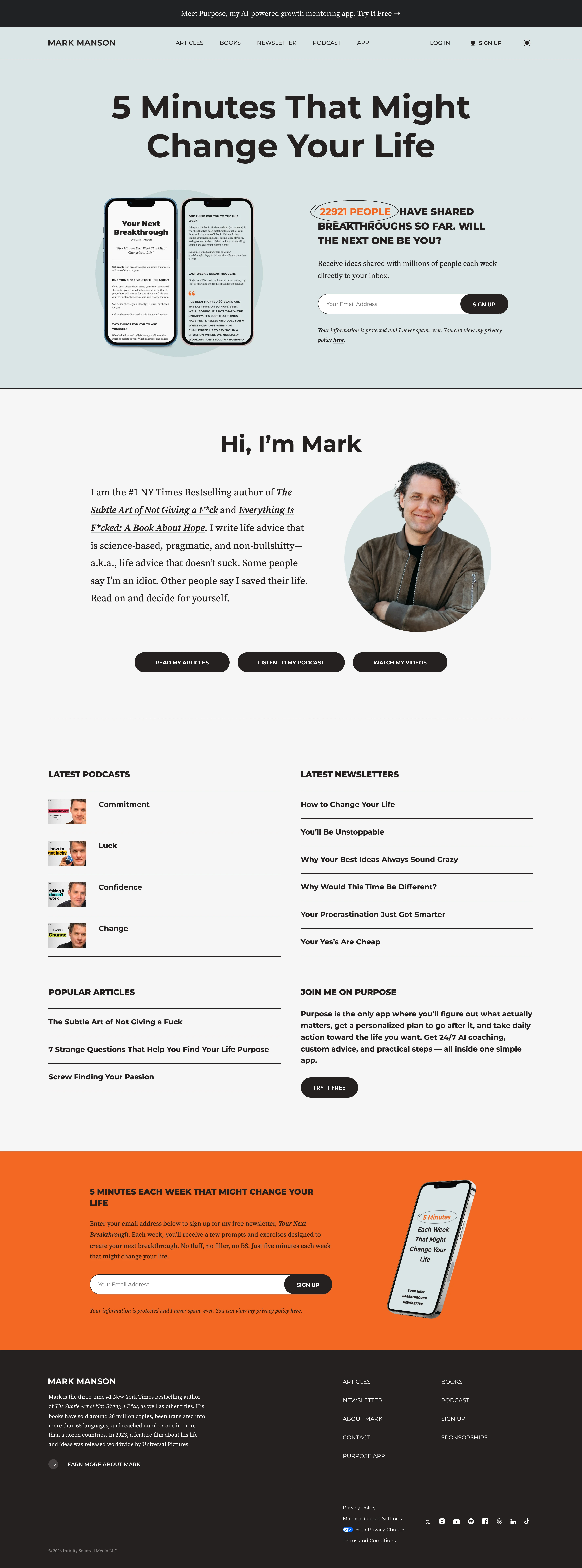 Mark Manson — captured interface