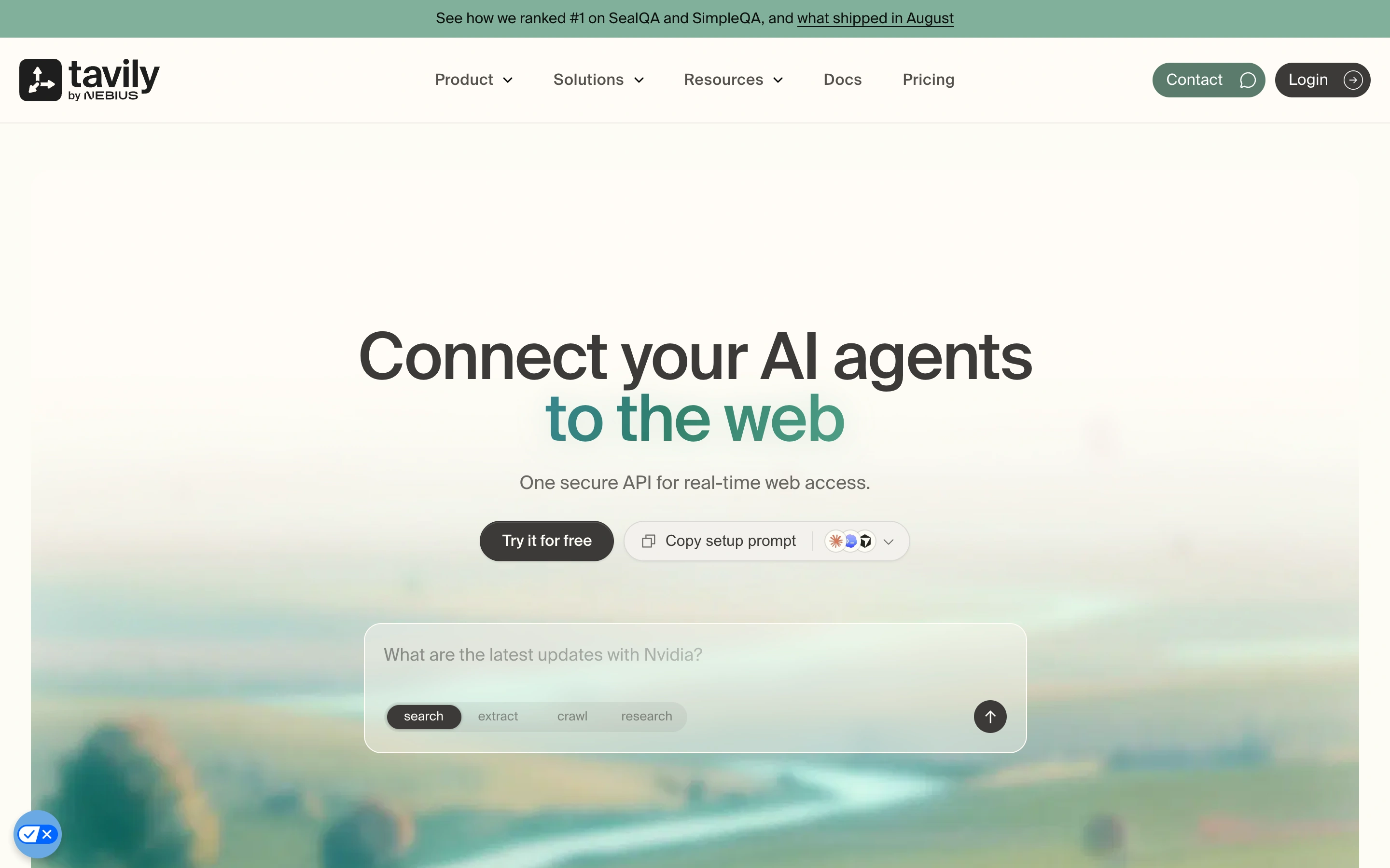Tavily — captured interface