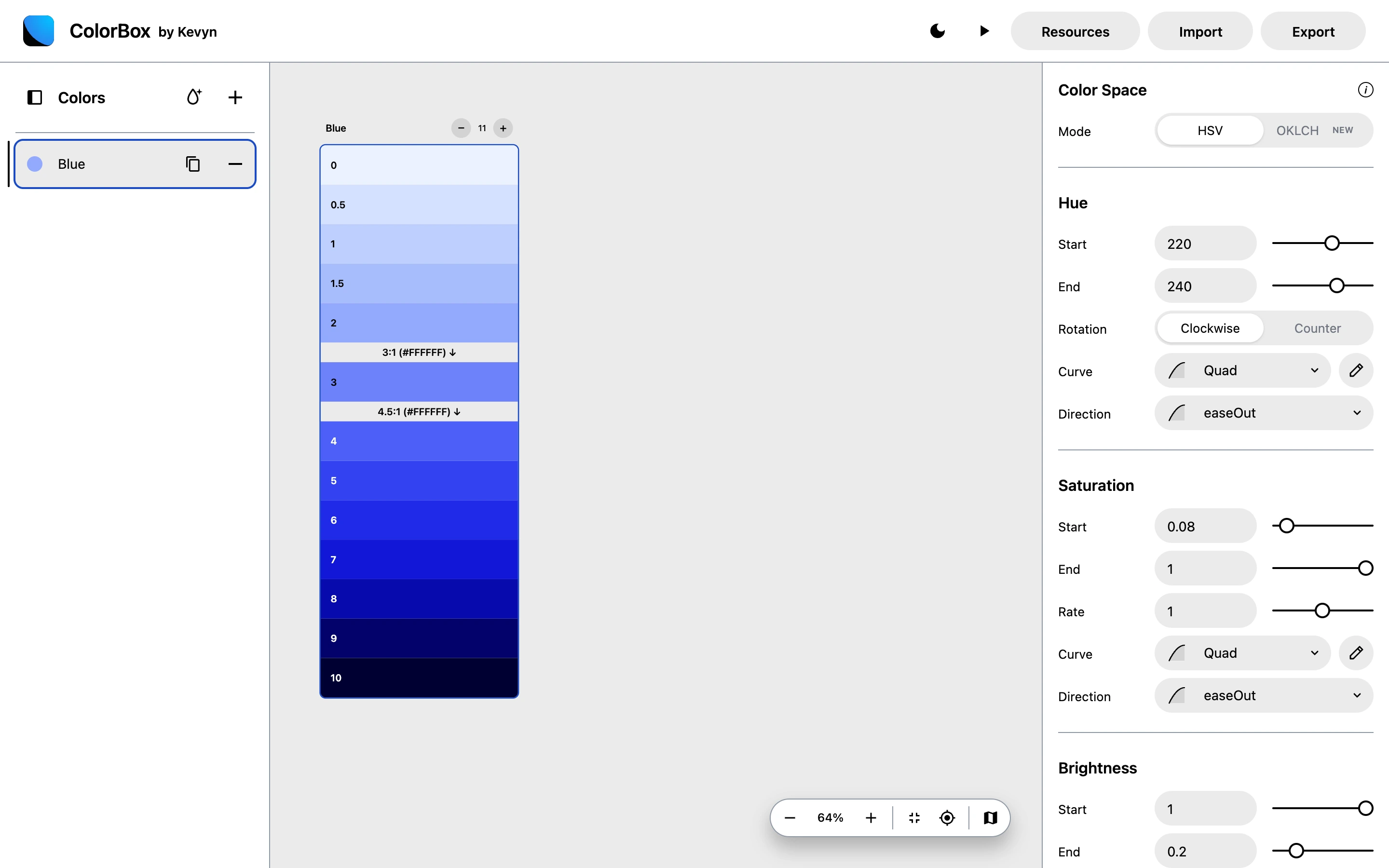 ColorBox — captured interface