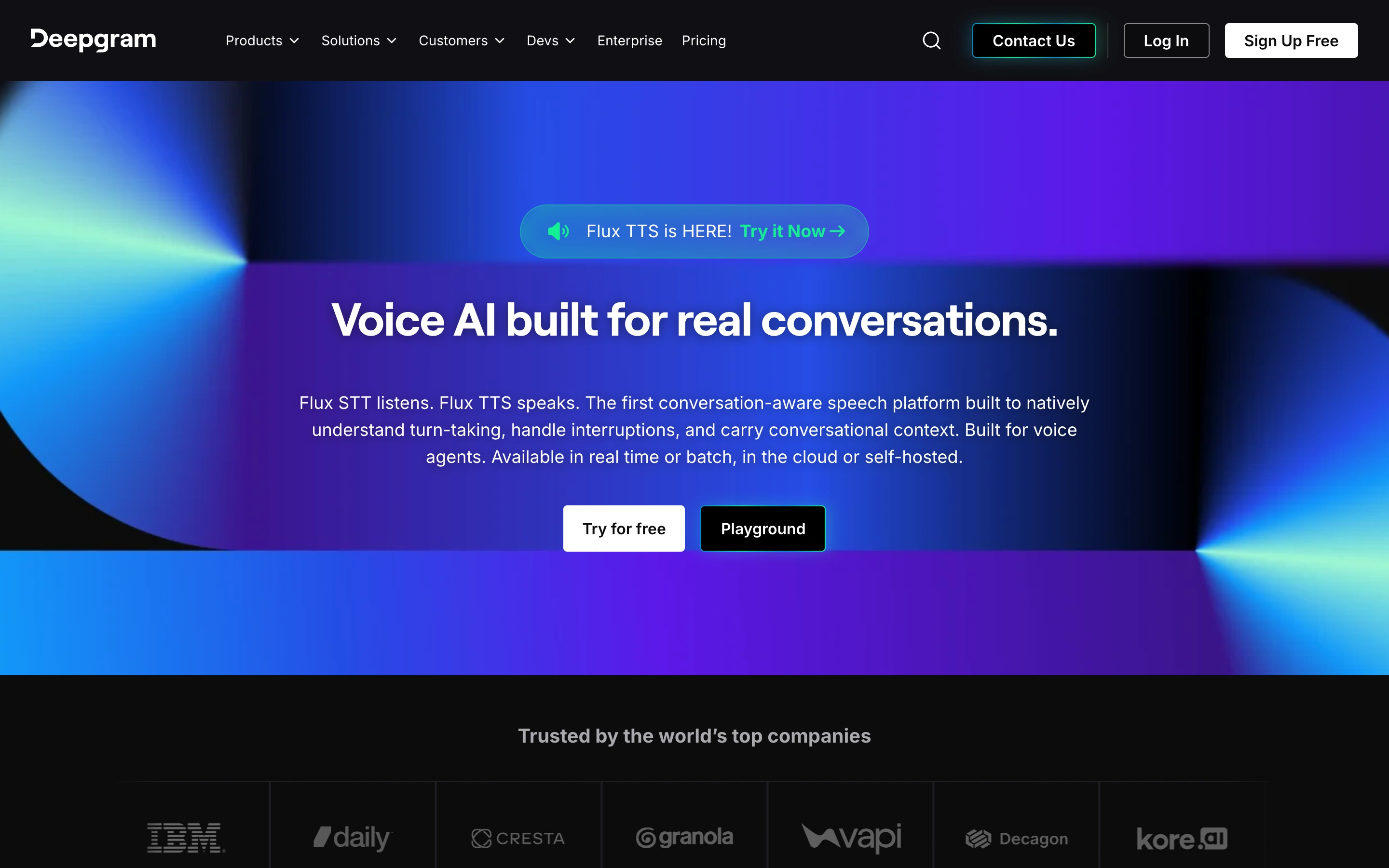 Deepgram — captured interface