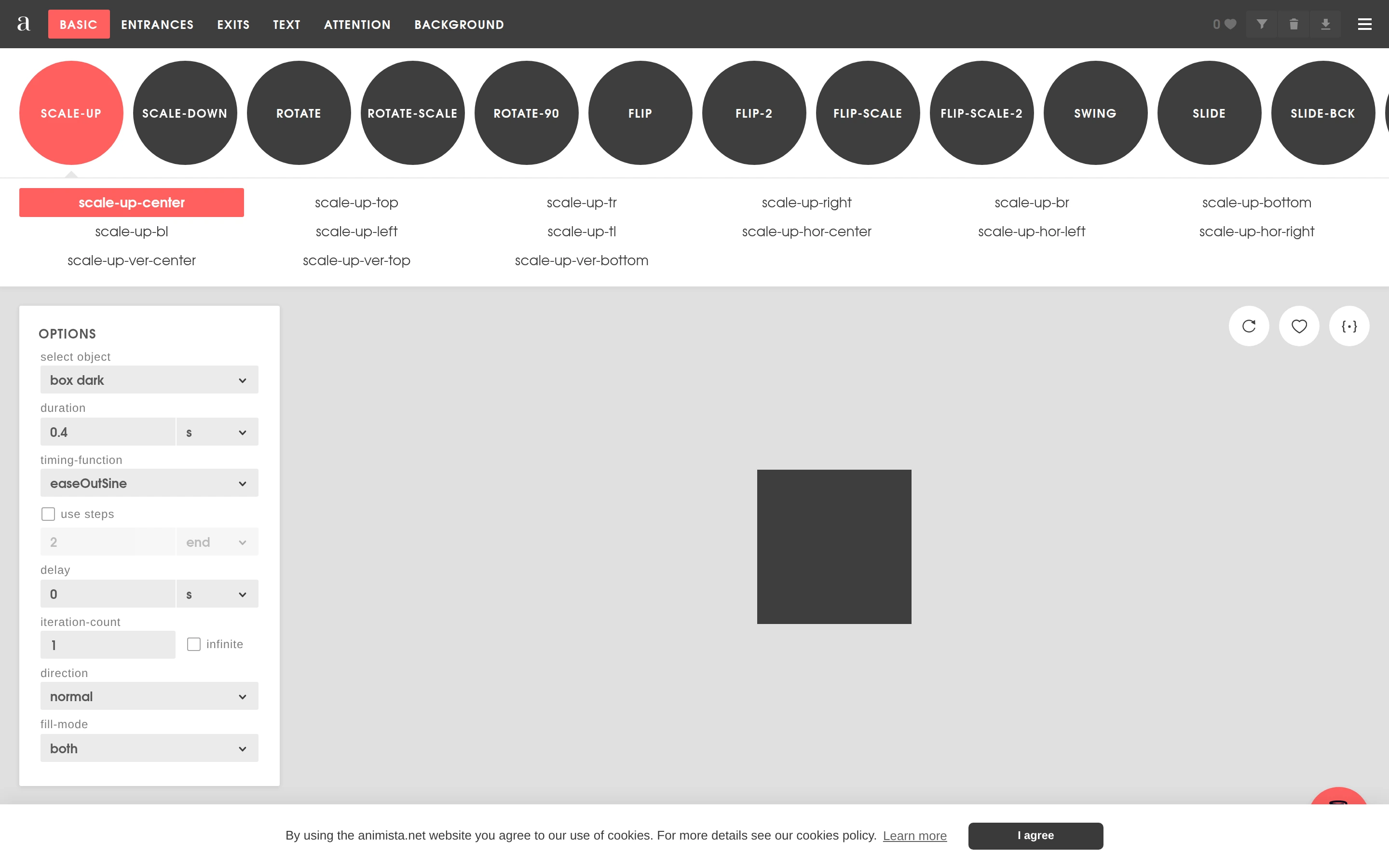 Animista — Animation editor — captured interface