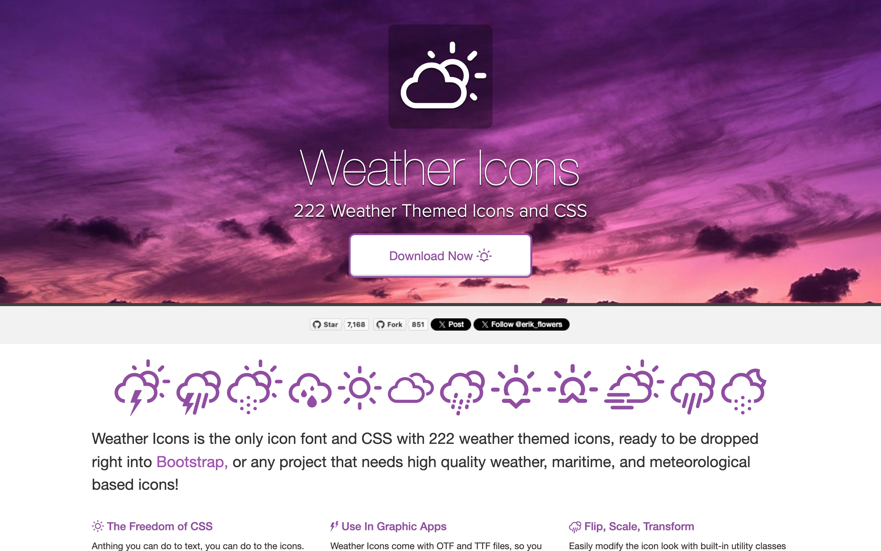 Weather Icons — captured interface