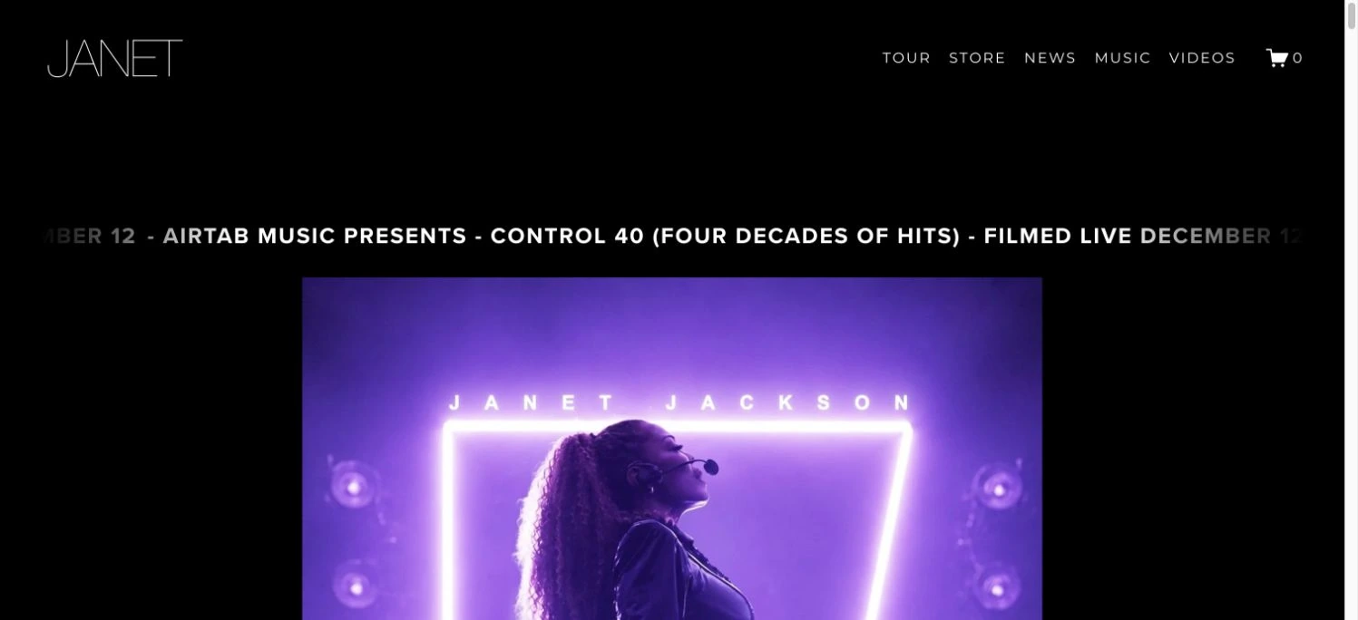 Janet Jackson — captured interface