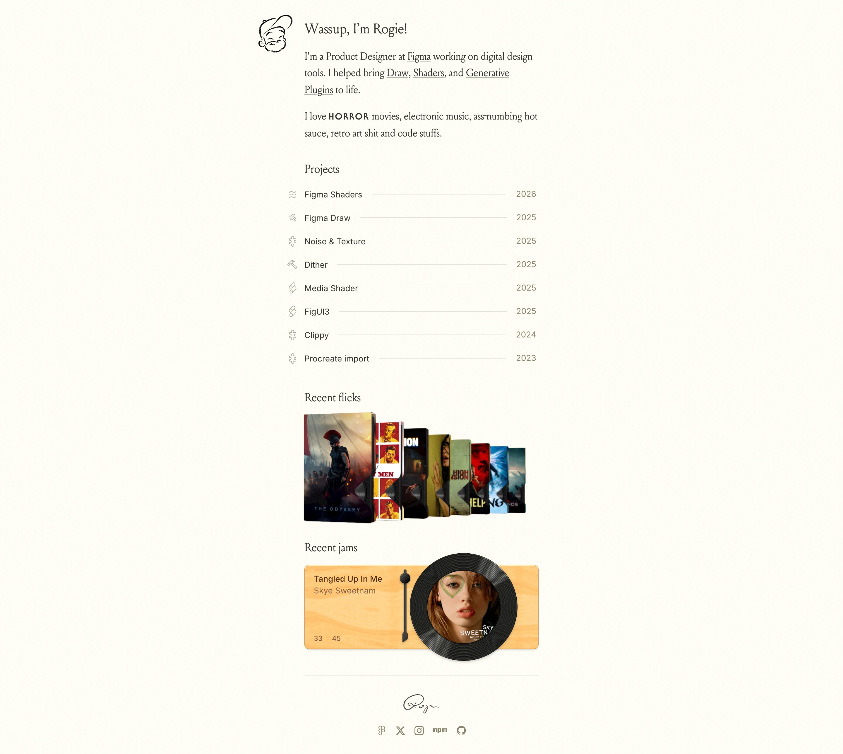 Rogie King — captured interface