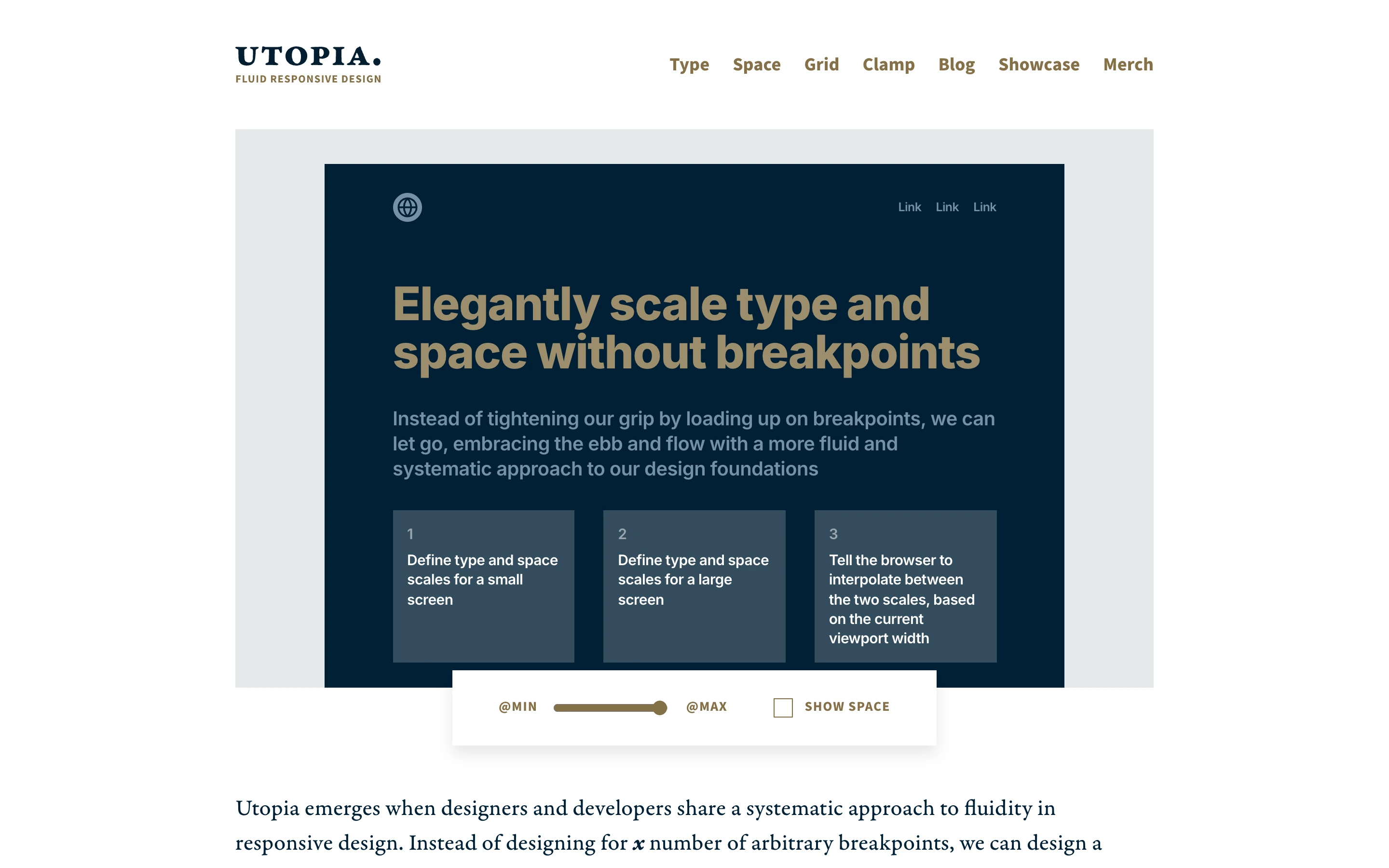 Utopia Fluid Type — captured interface