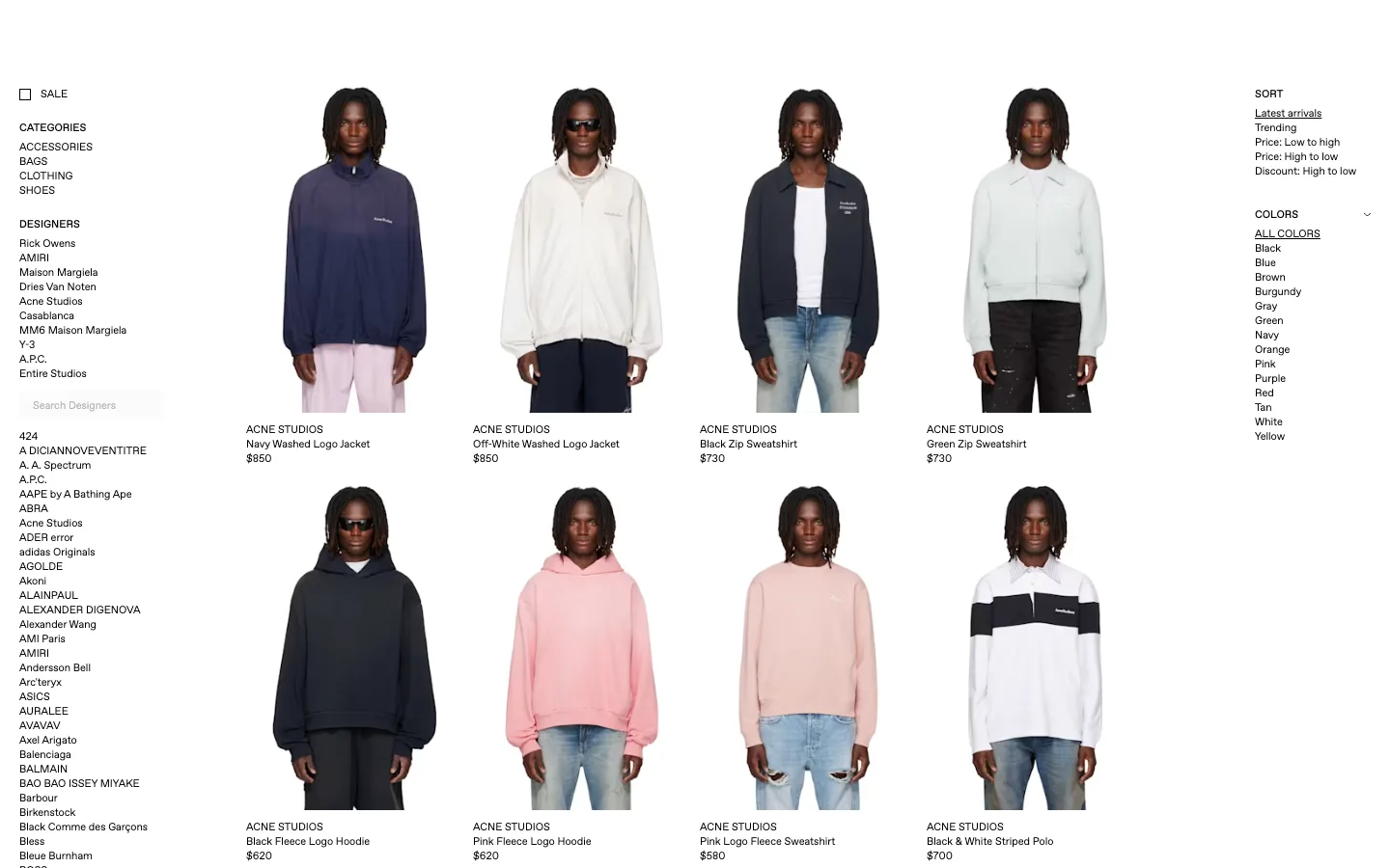 SSENSE — Product listing — captured interface