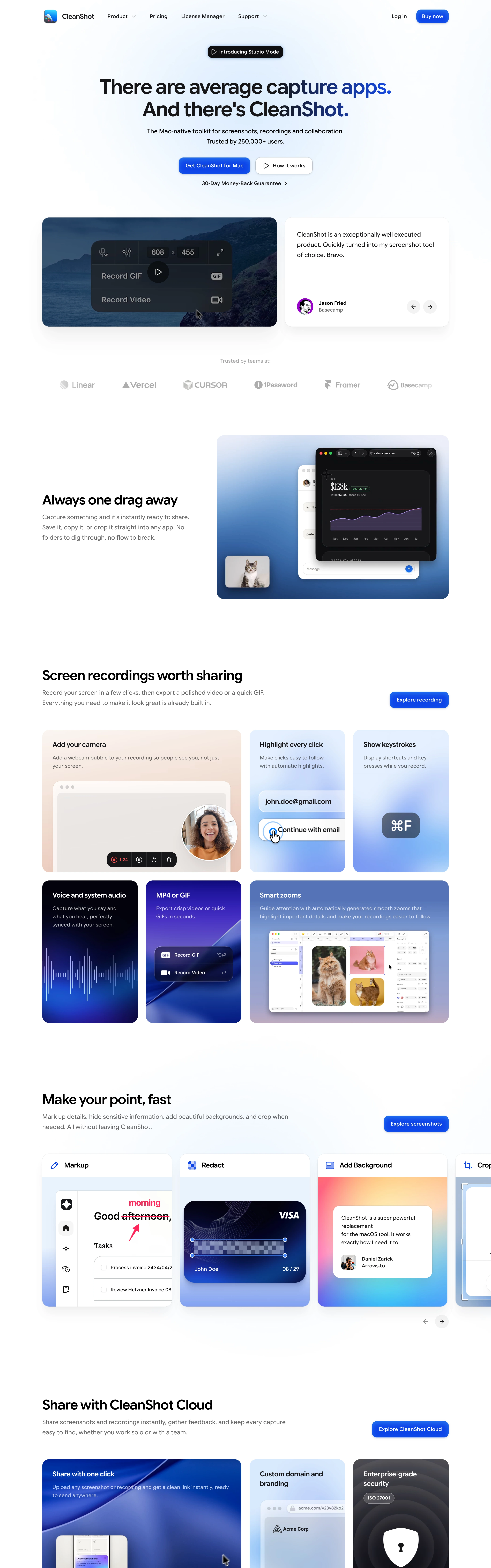CleanShot X — captured interface