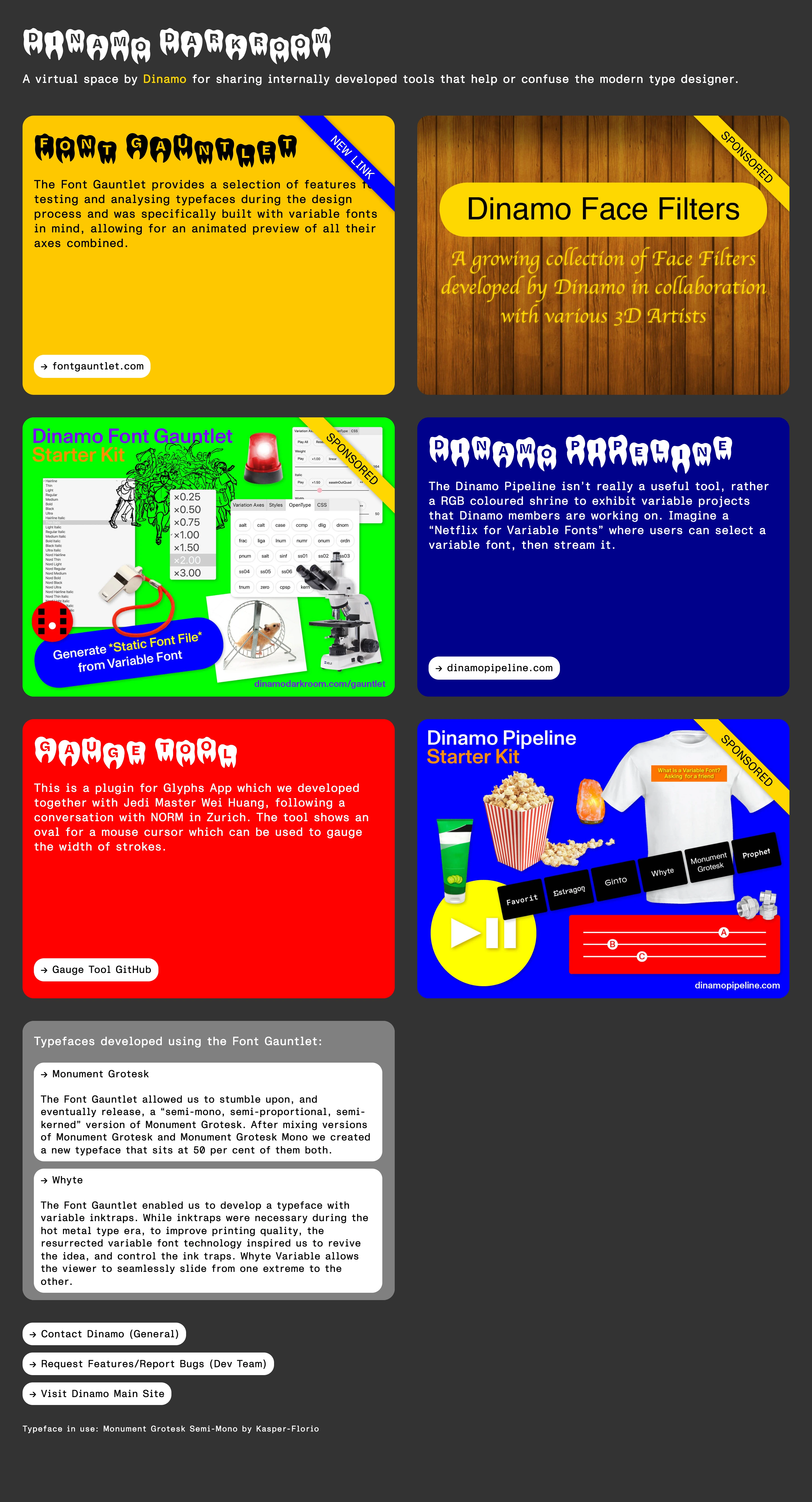 Dinamo Darkroom — Warped Type Collage — captured interface