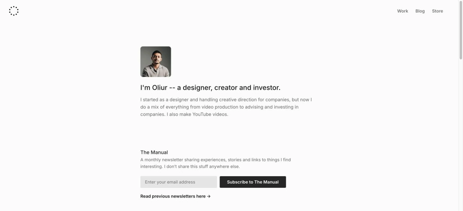 Oliur — captured interface