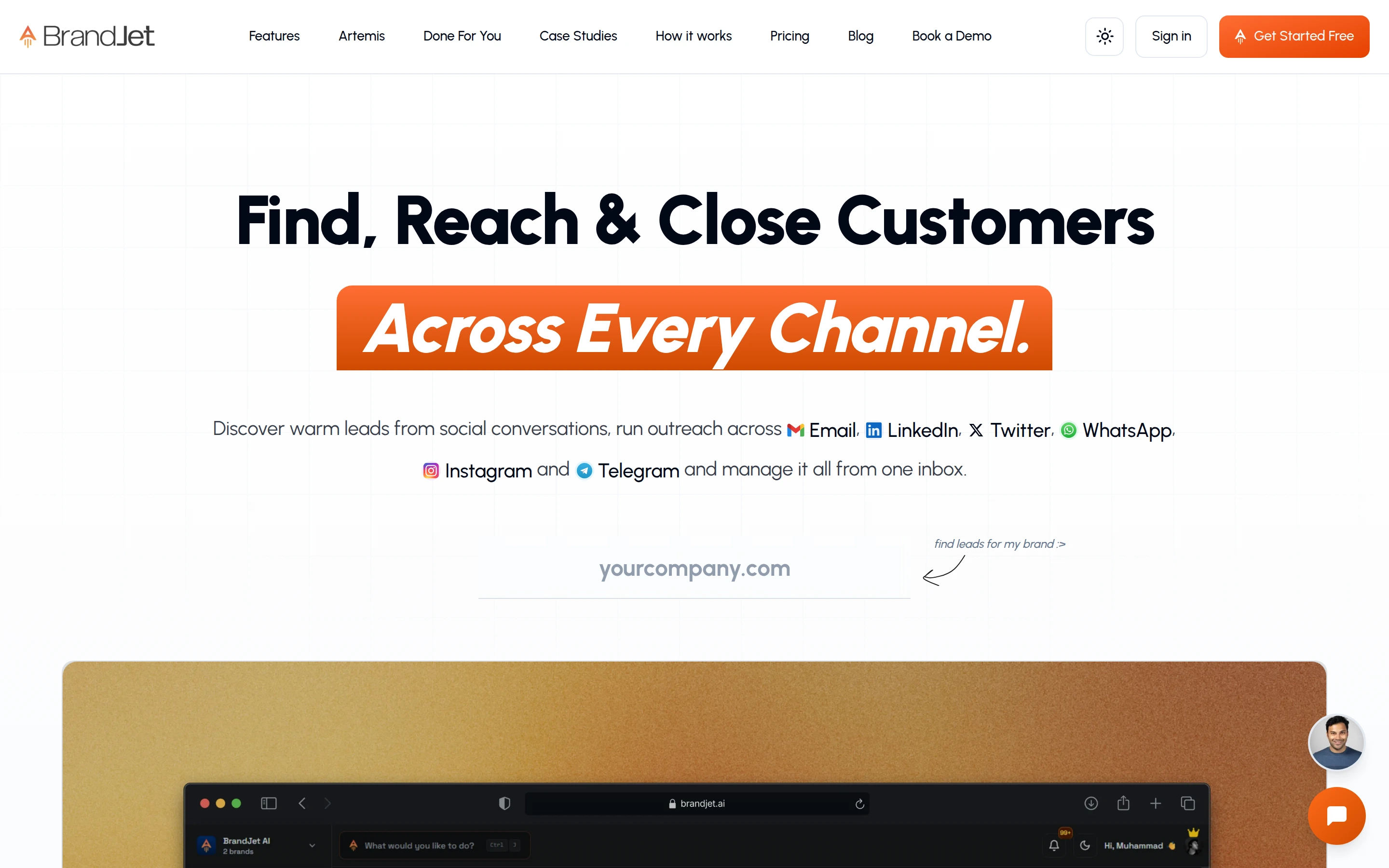 BrandJet AI — captured interface