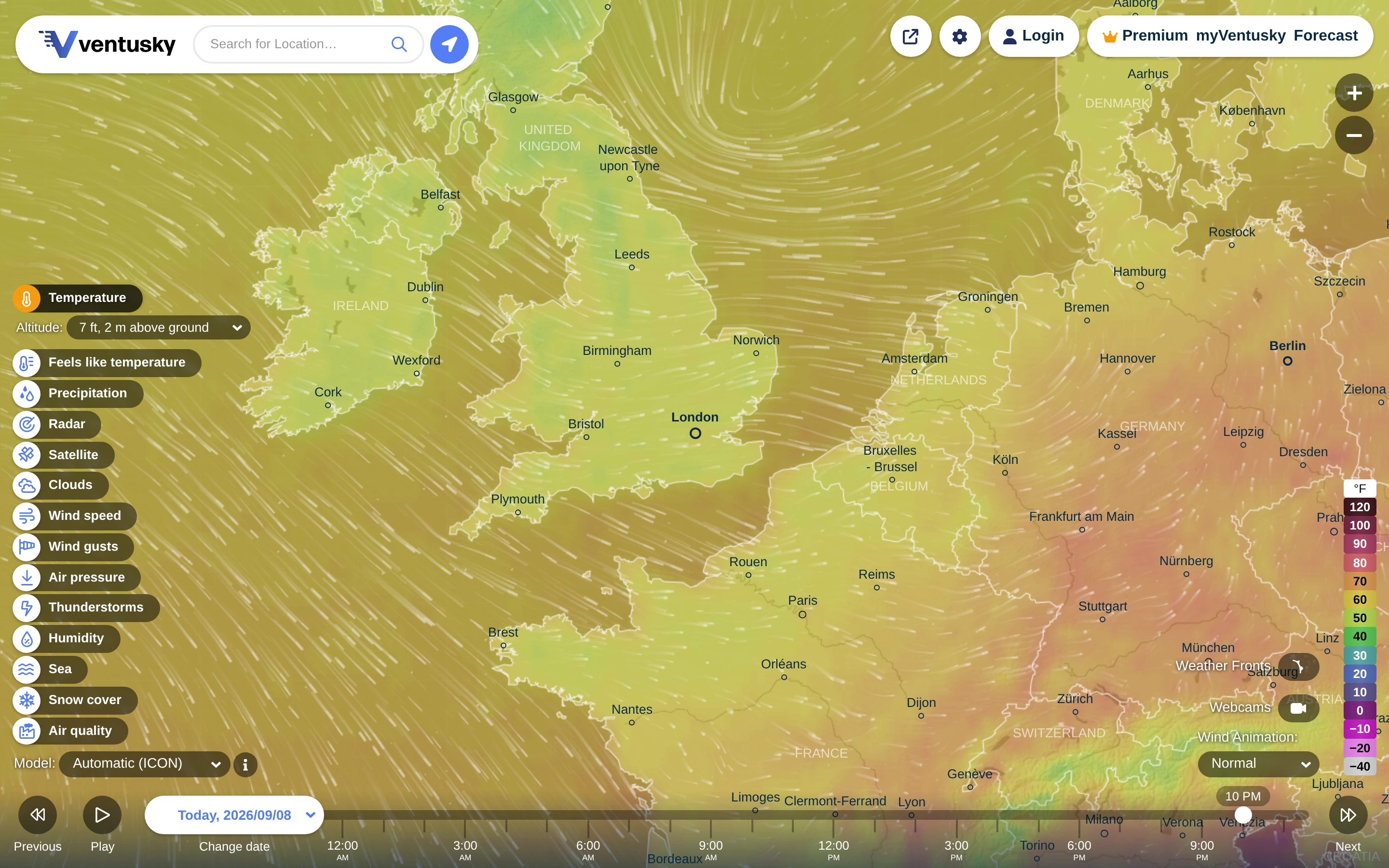 Ventusky — Weather map — captured interface