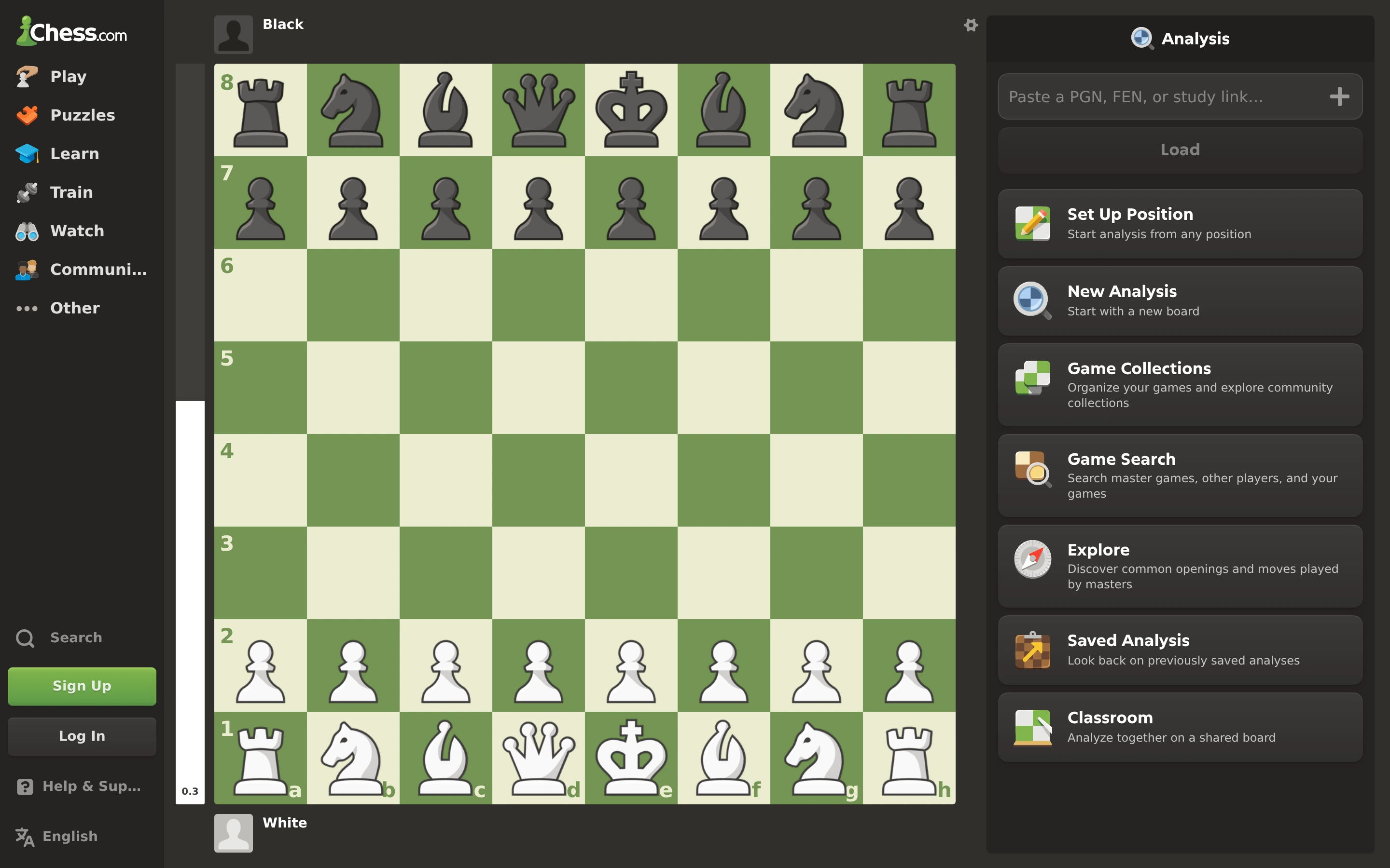 Chess.com — Analysis workspace — captured interface
