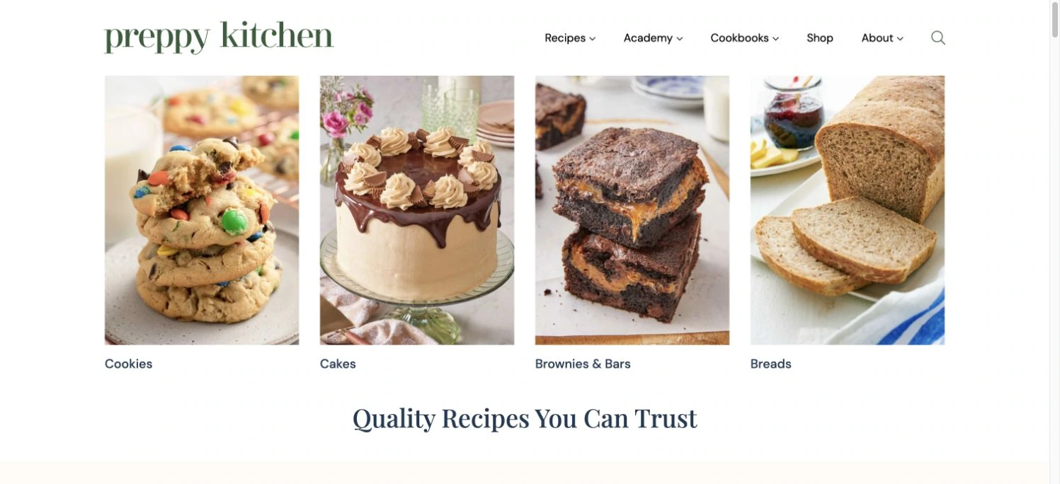 John Kanell — Preppy Kitchen — captured interface