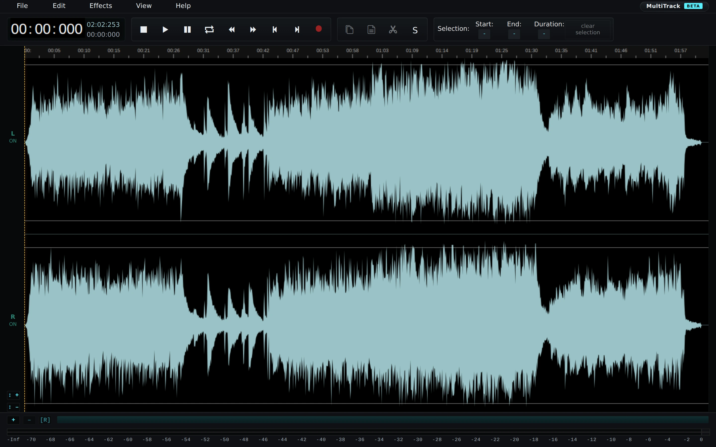 AudioMass — Waveform editor — captured interface