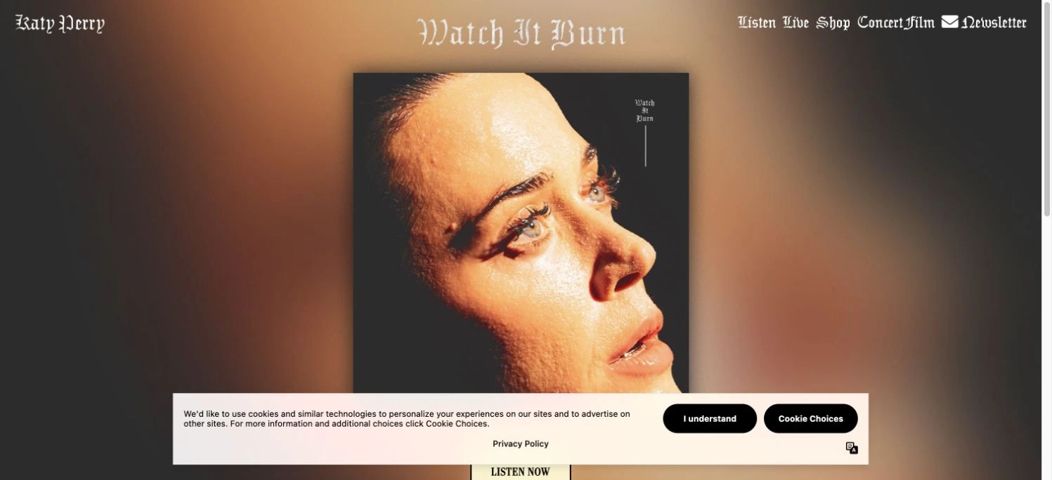Katy Perry — captured interface