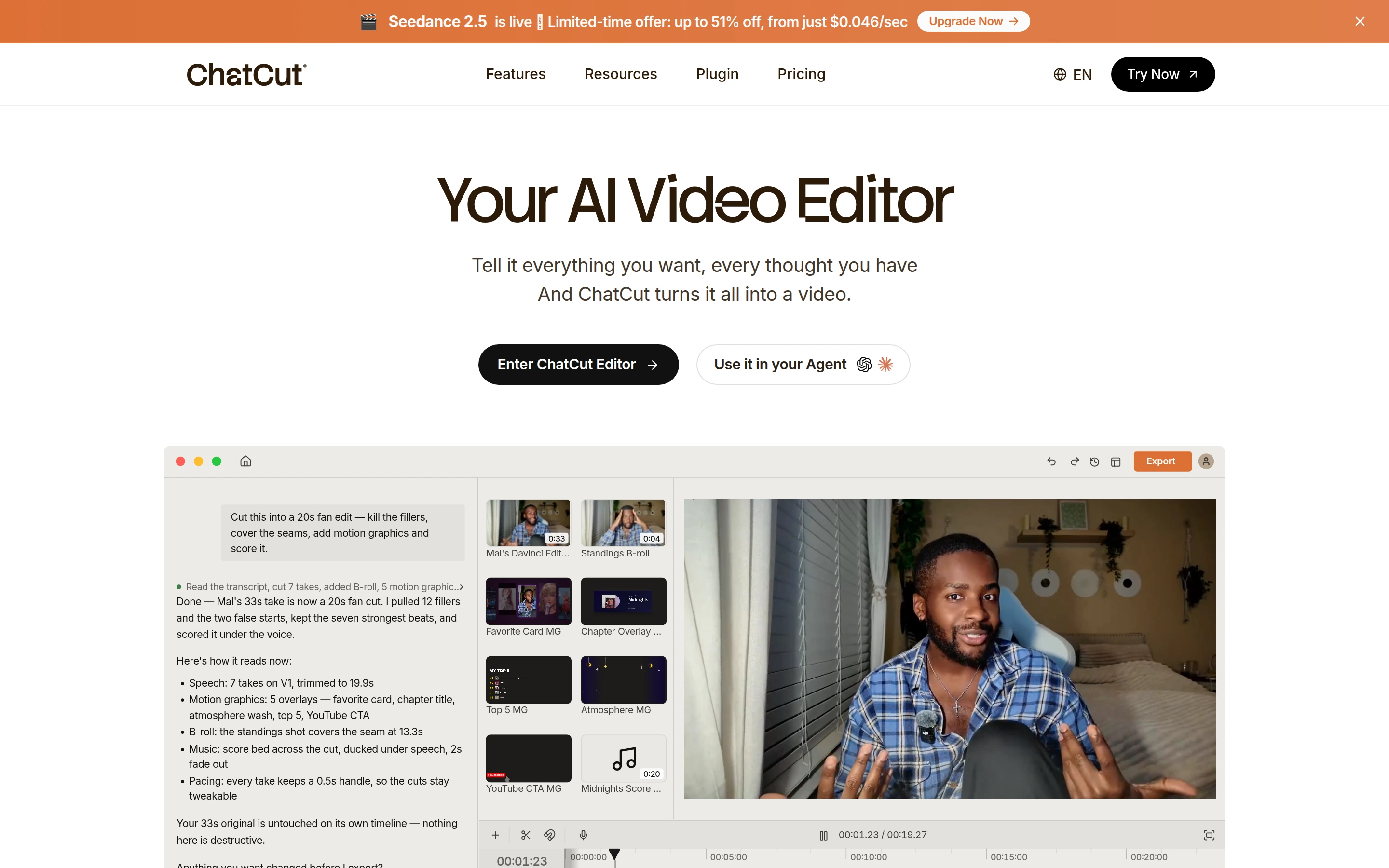 ChatCut — captured interface