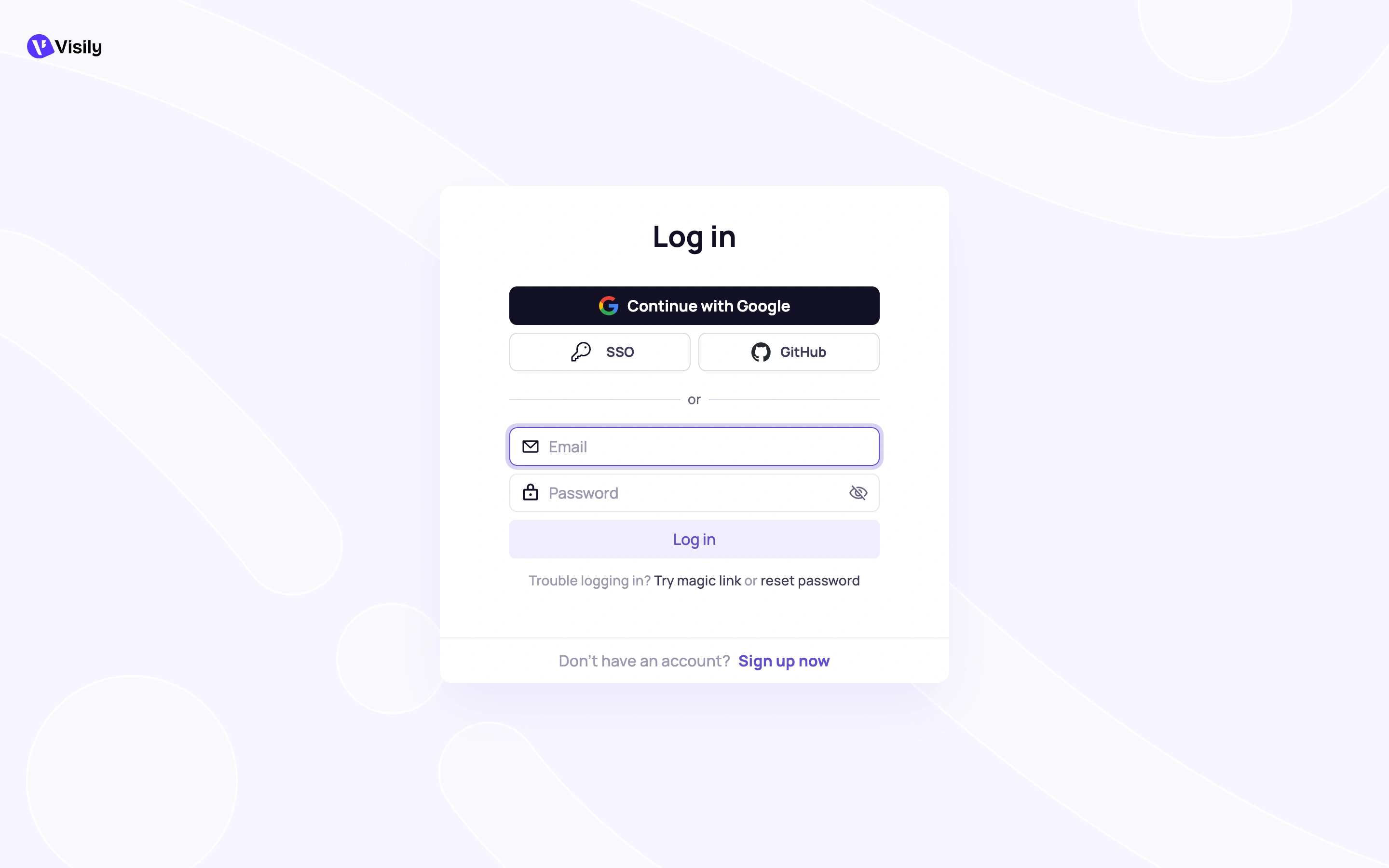 Visily — Sign-in screen — captured interface