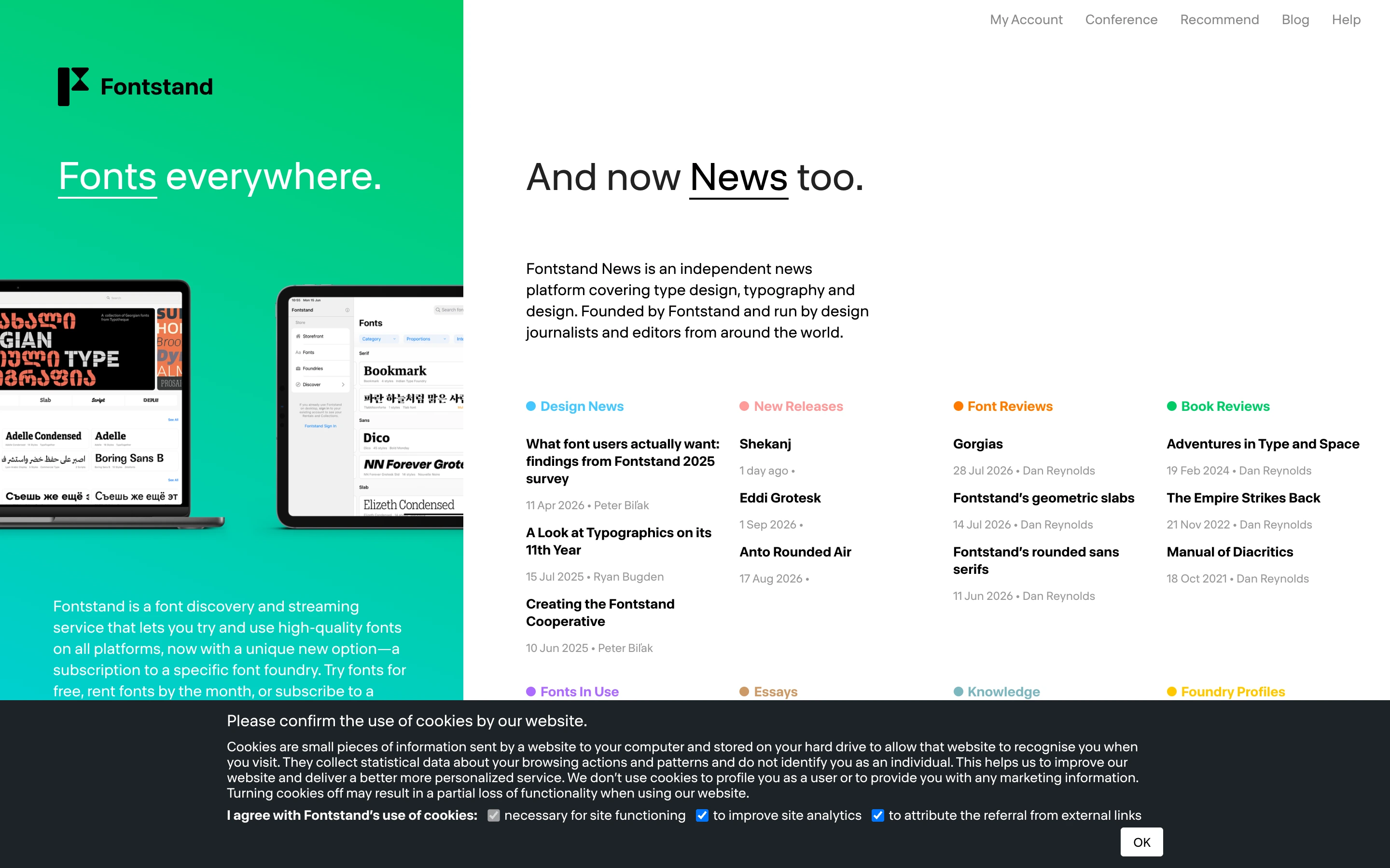 Fontstand — captured interface