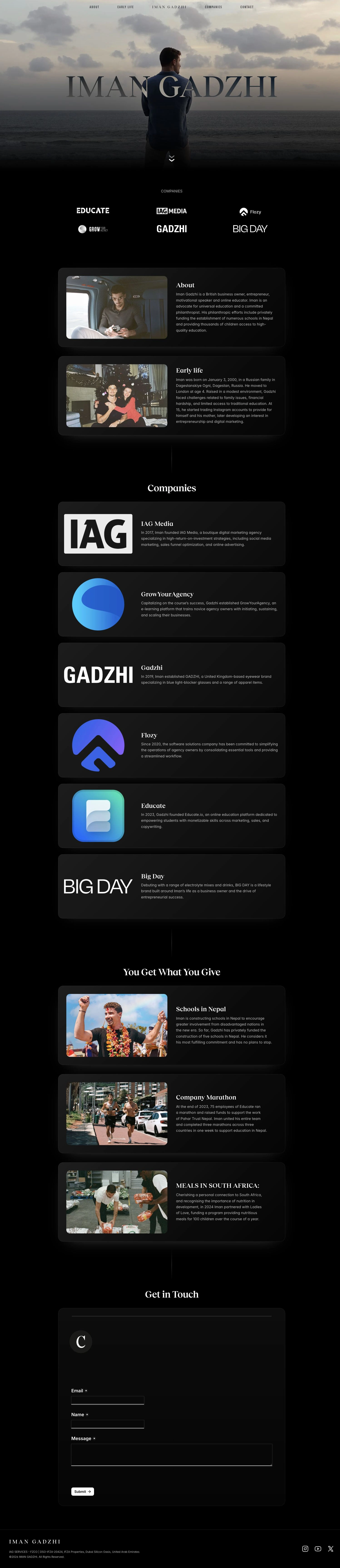 Iman Gadzhi — captured interface