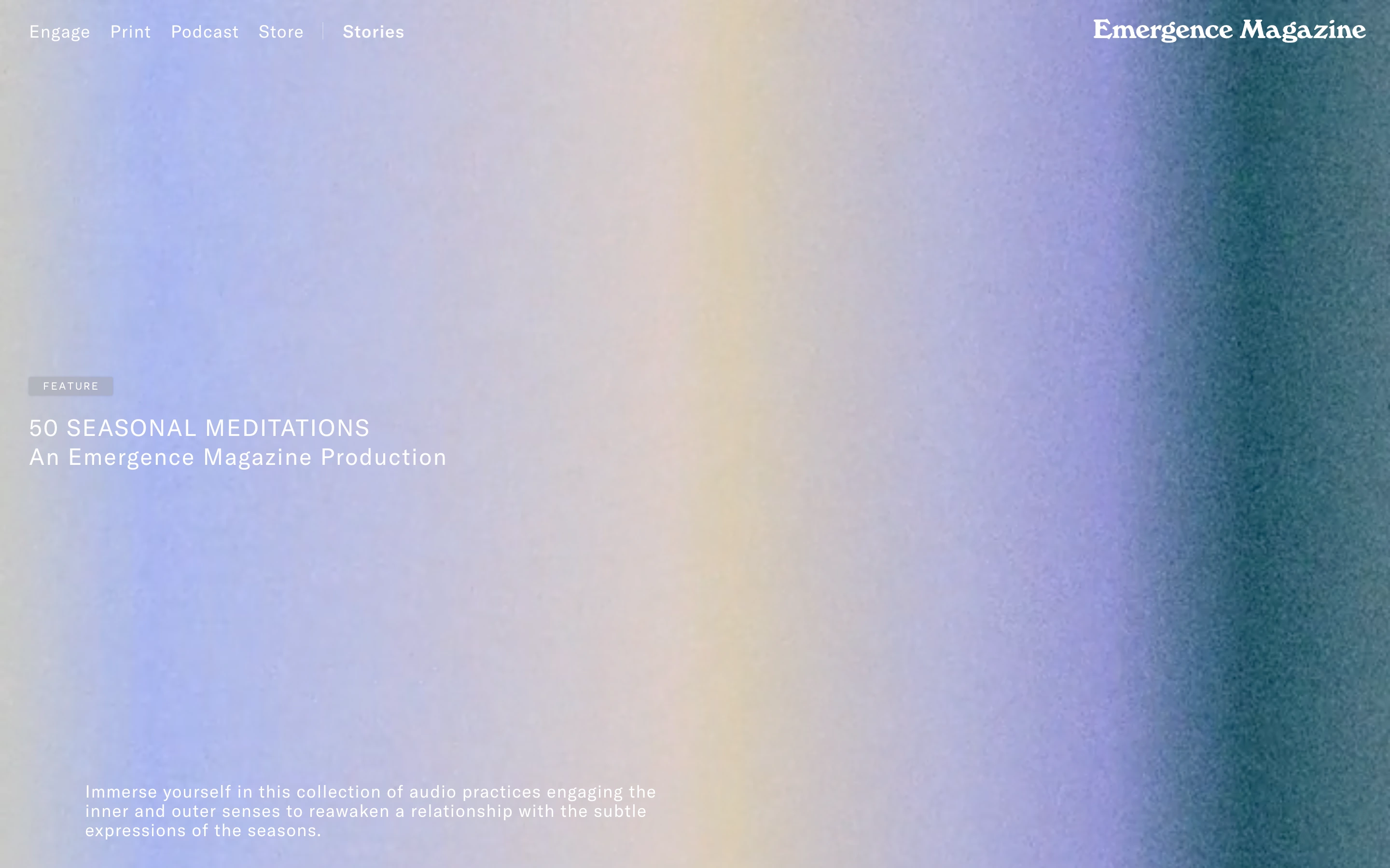 Emergence Magazine — captured interface