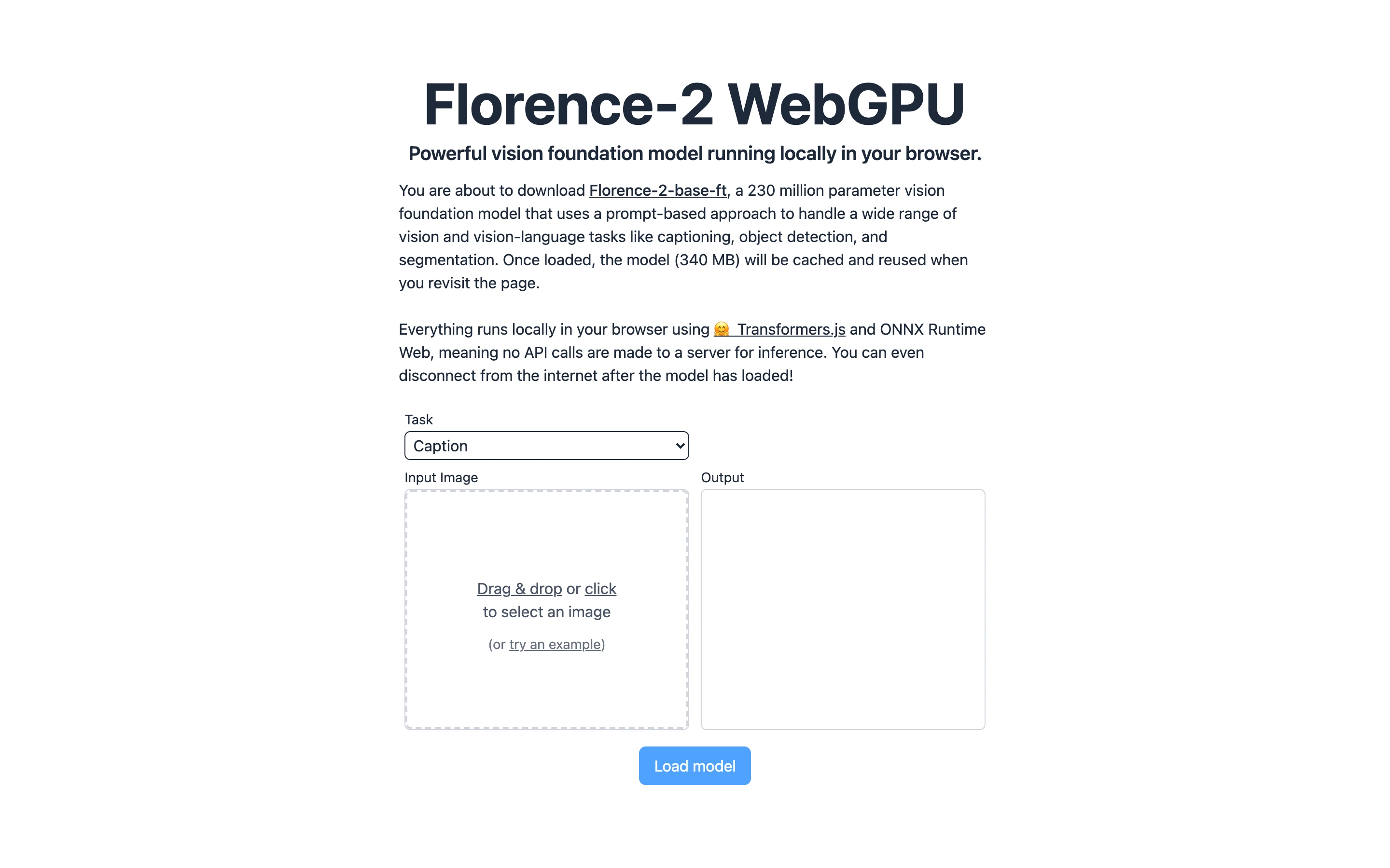 Florence-2 — Vision task demo — captured interface