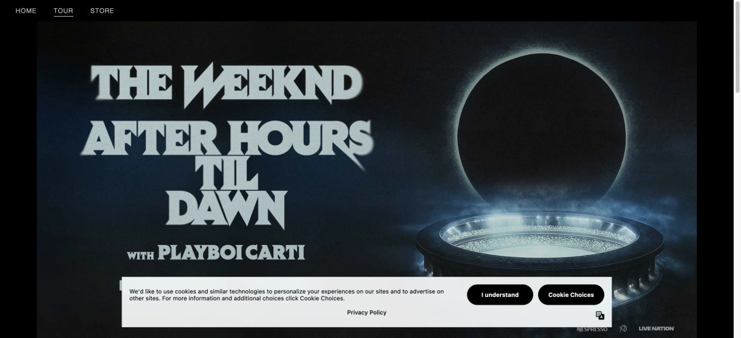 The Weeknd — captured interface