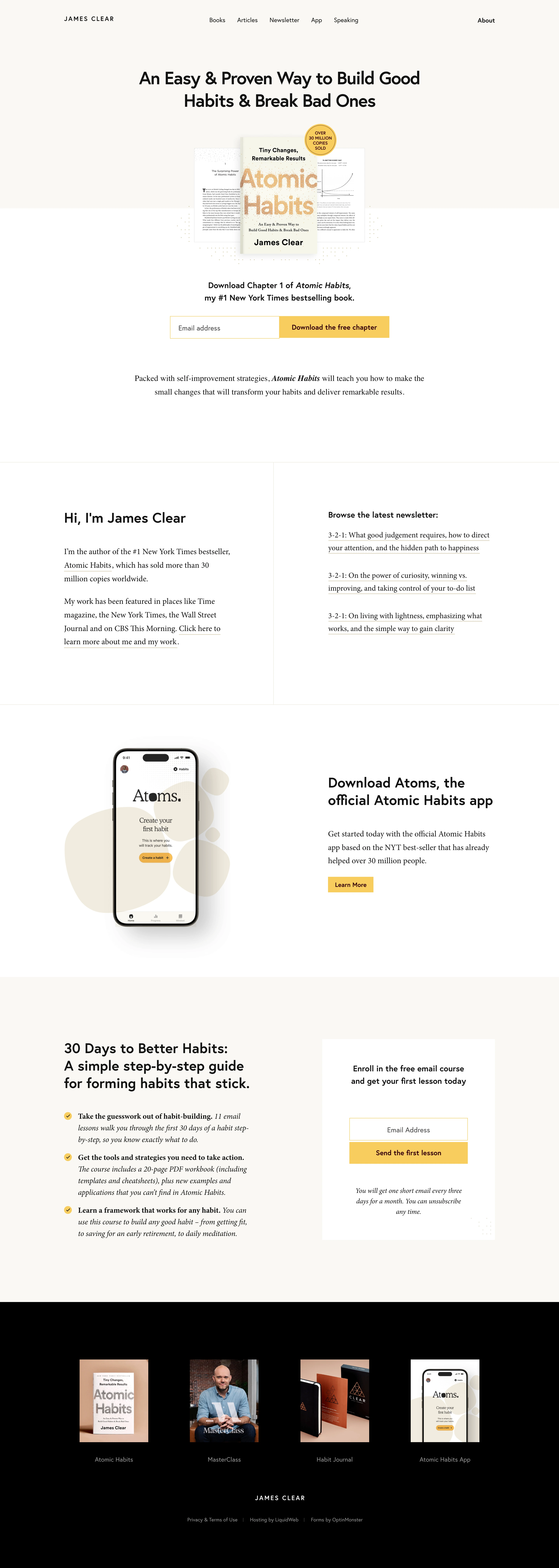 James Clear — captured interface