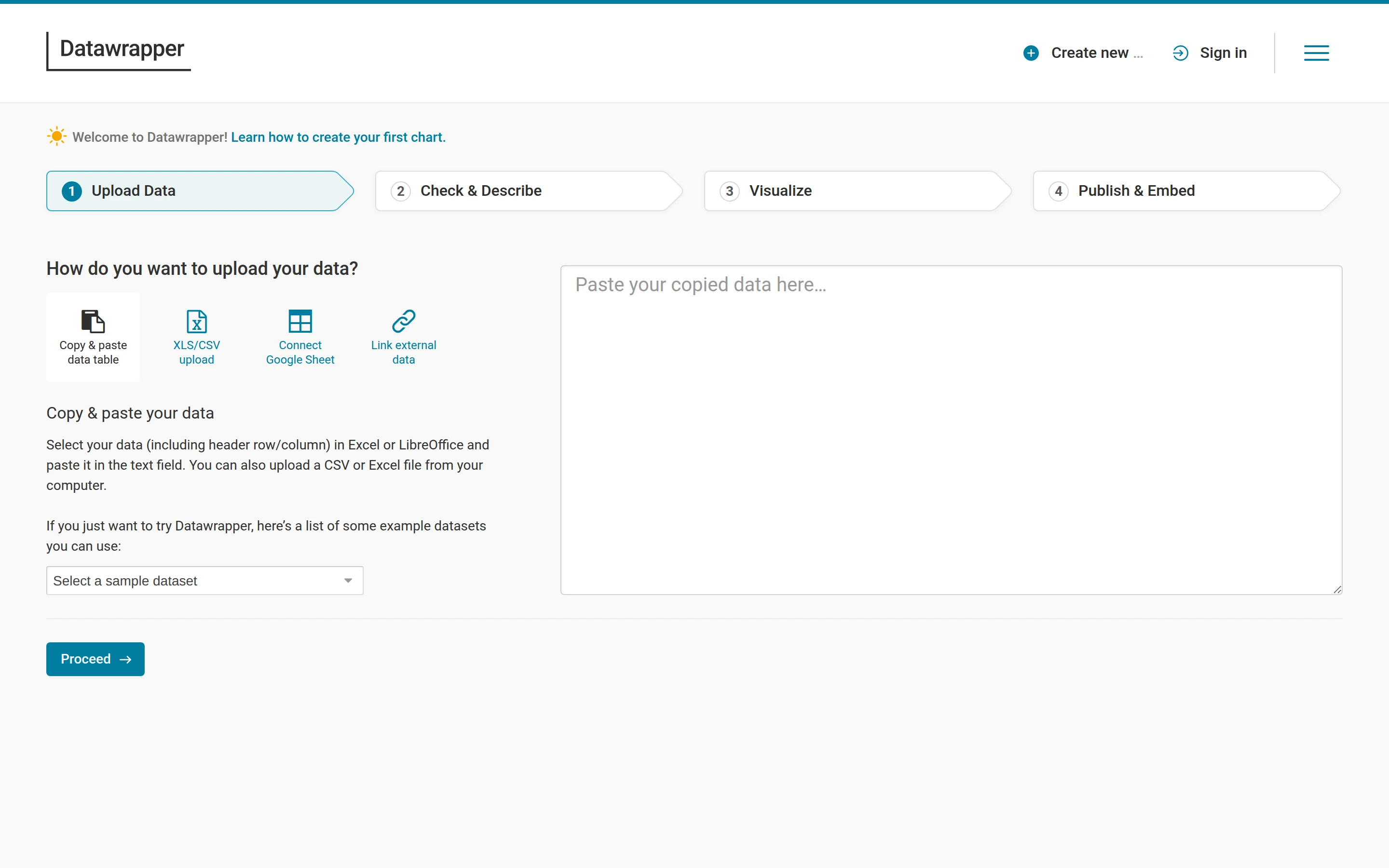 Datawrapper — Upload data — captured interface