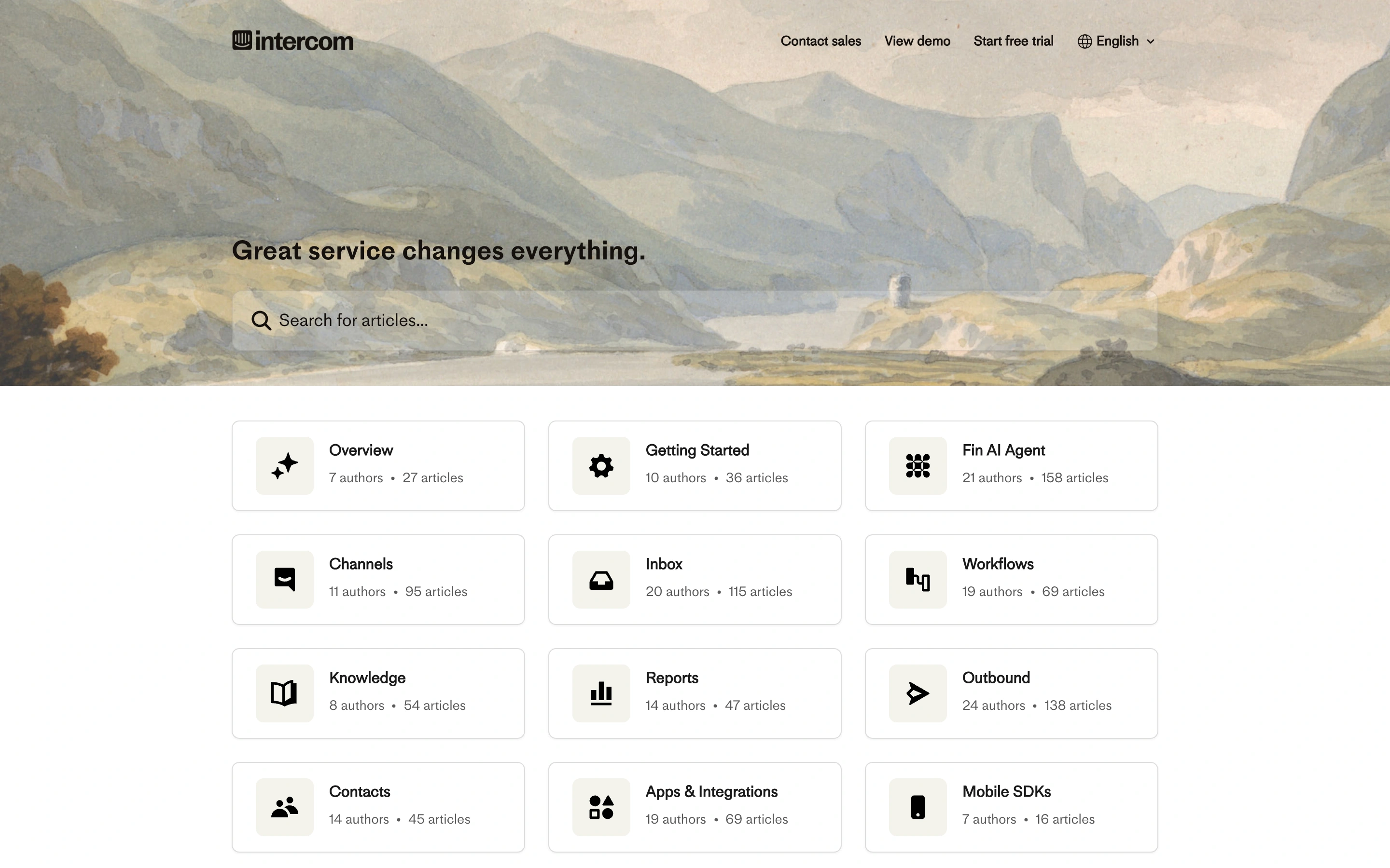 Intercom — Help center — captured interface