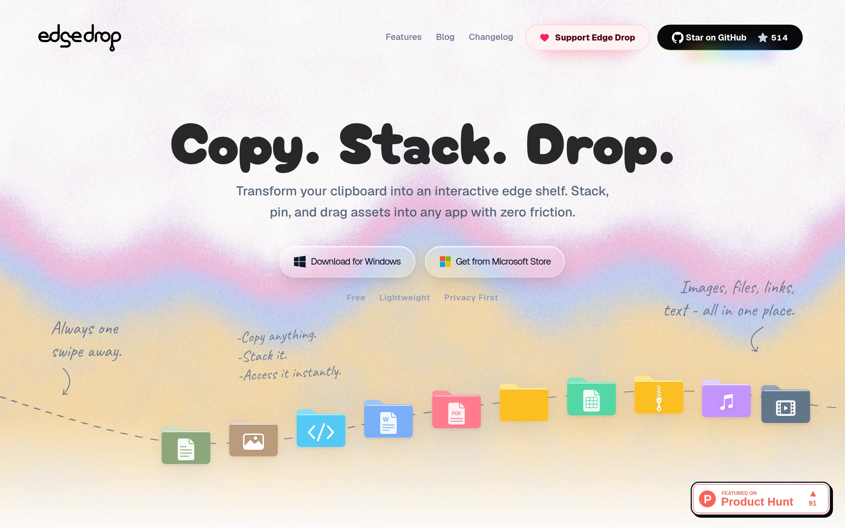 Edge Drop — captured interface