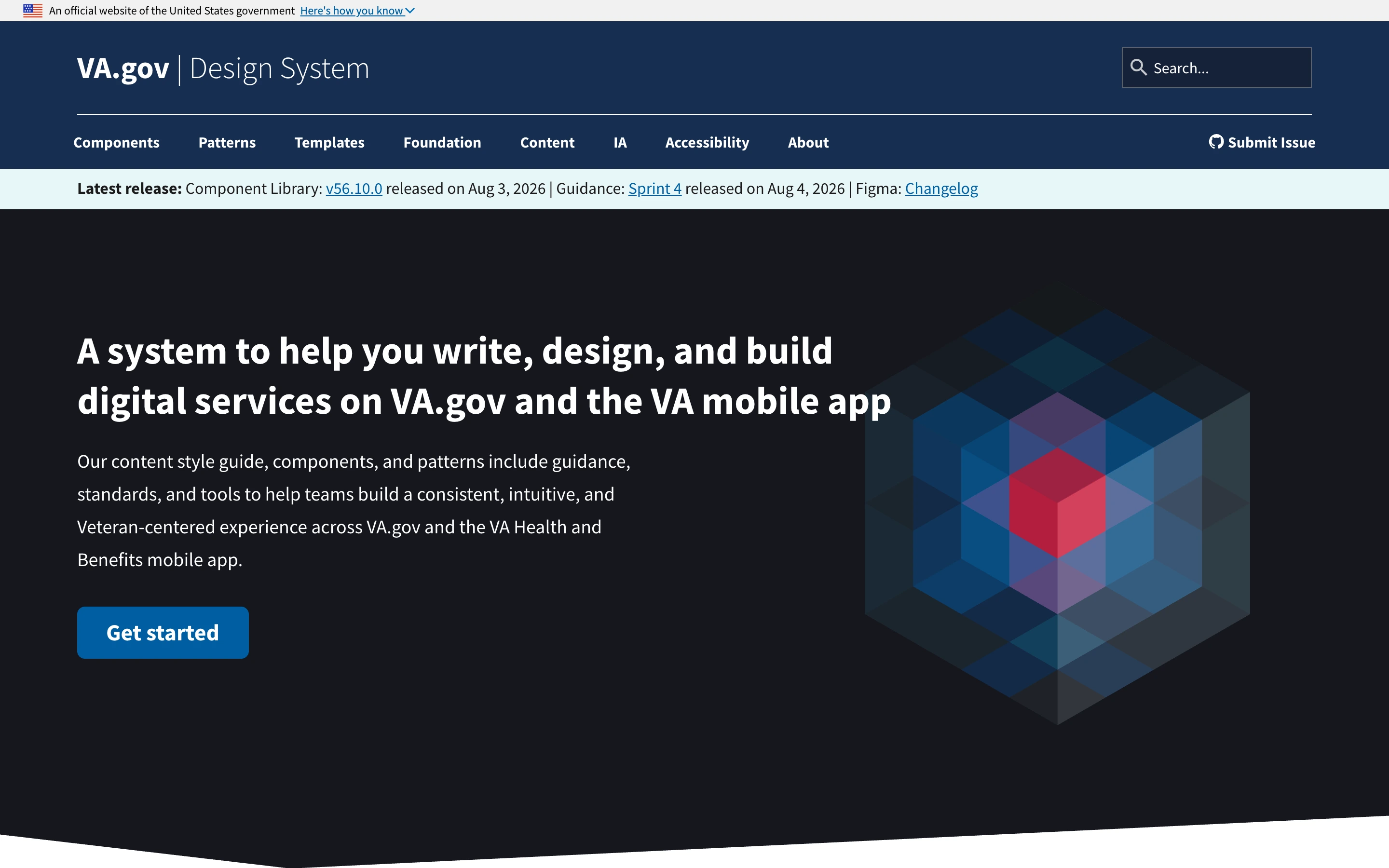 US Department of Veterans Affairs Design — captured interface