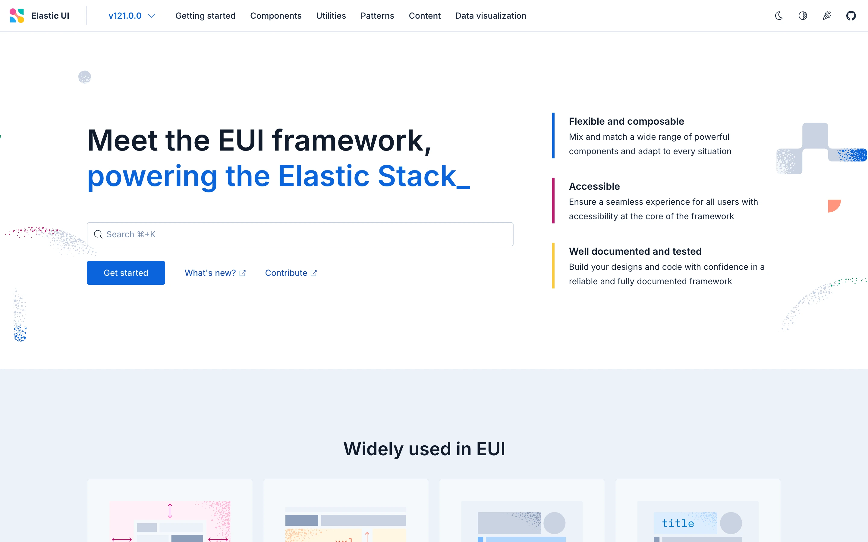 Elastic UI — captured interface