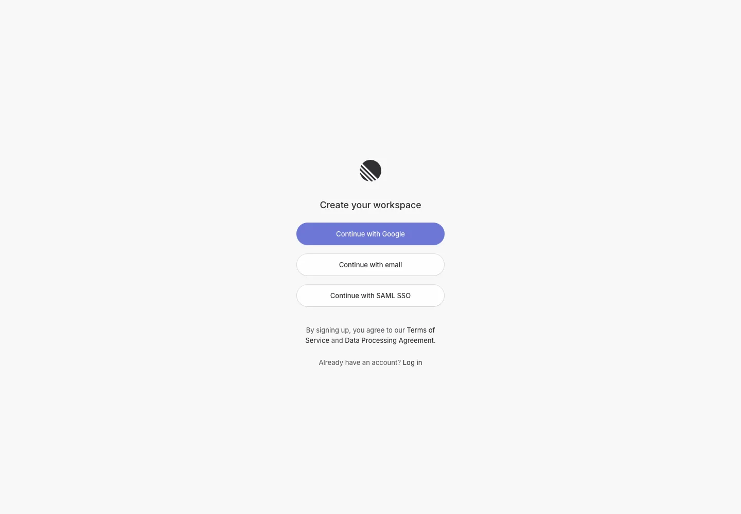 Linear — Create account — captured interface