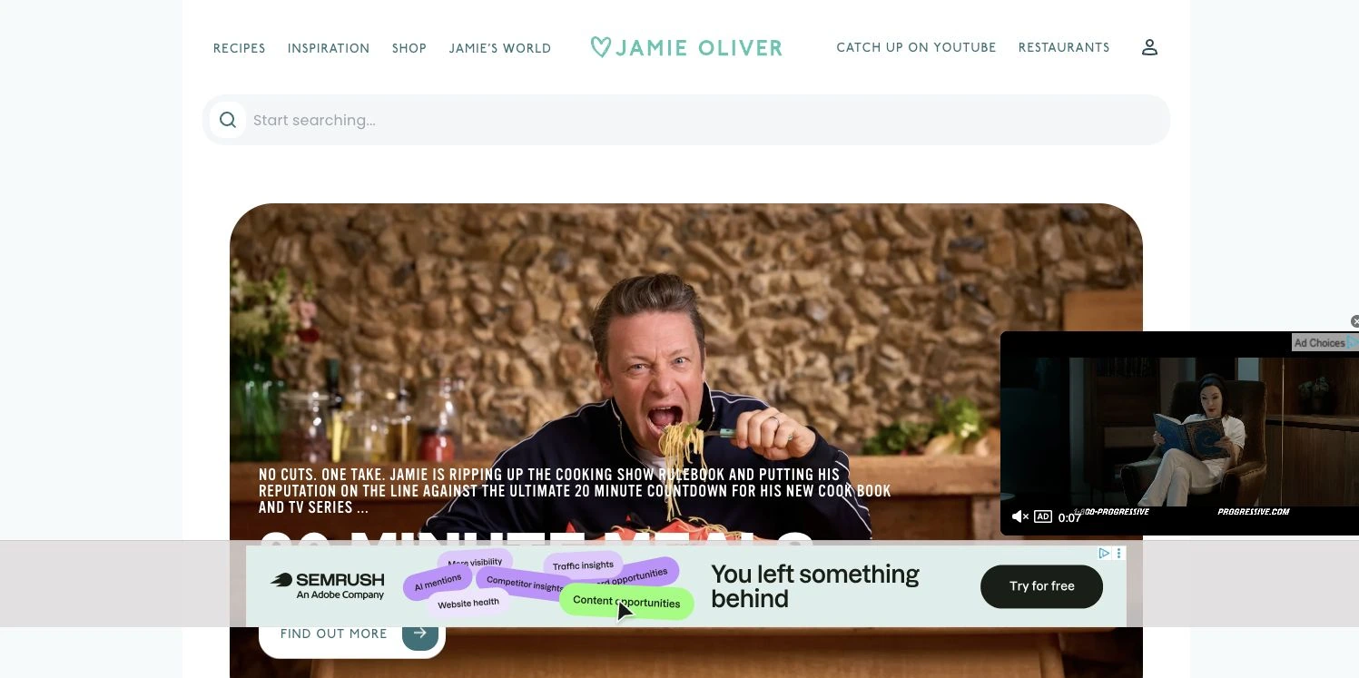 Jamie Oliver — captured interface